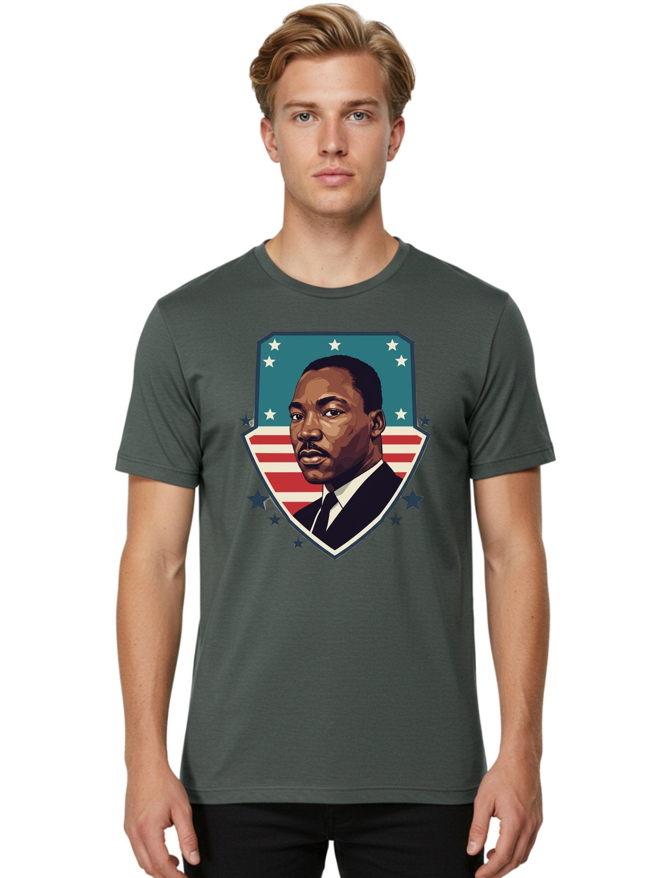 Martin-Luther-King-Jr-3 Men'S Graphic Tee, 100% Cotton, Comfortable Casual Summer Wear, Machine Washable, Martin Luther King Jr. Portrait, American Flag, Patriotic Graphic, Civil Rights Leader, Freedom Fighter, Social Justice, Equality, Bac177 22