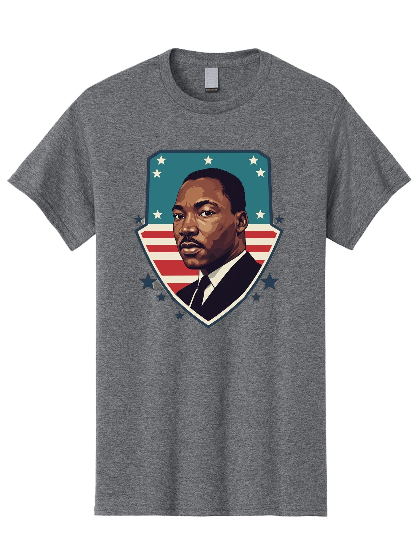 Martin-Luther-King-Jr-3 Men'S Graphic Tee, 100% Cotton, Comfortable Casual Summer Wear, Machine Washable, Martin Luther King Jr. Portrait, American Flag, Patriotic Graphic, Civil Rights Leader, Freedom Fighter, Social Justice, Equality, Bac177