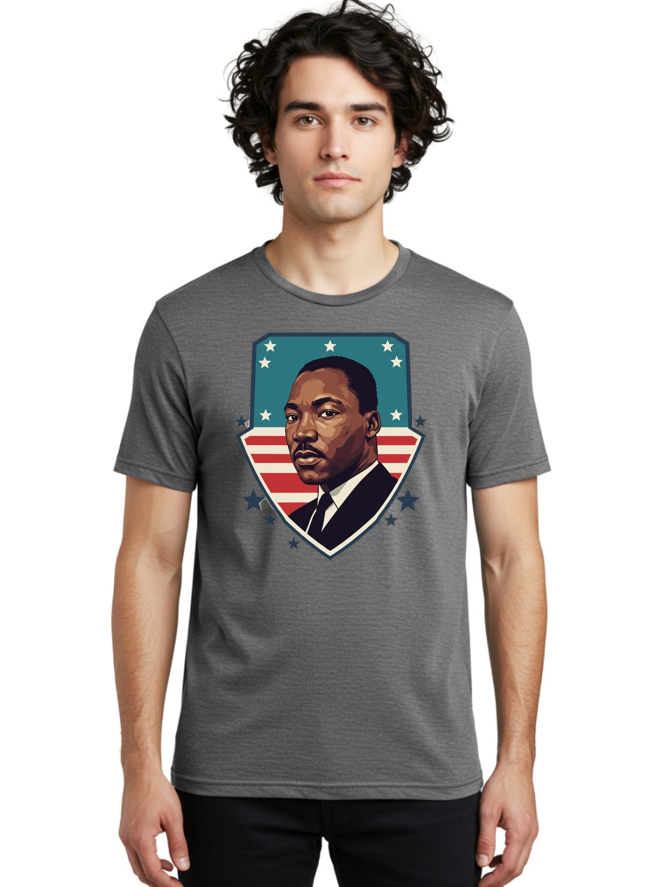 Martin-Luther-King-Jr-3 Men'S Graphic Tee, 100% Cotton, Comfortable Casual Summer Wear, Machine Washable, Martin Luther King Jr. Portrait, American Flag, Patriotic Graphic, Civil Rights Leader, Freedom Fighter, Social Justice, Equality, Bac177 21