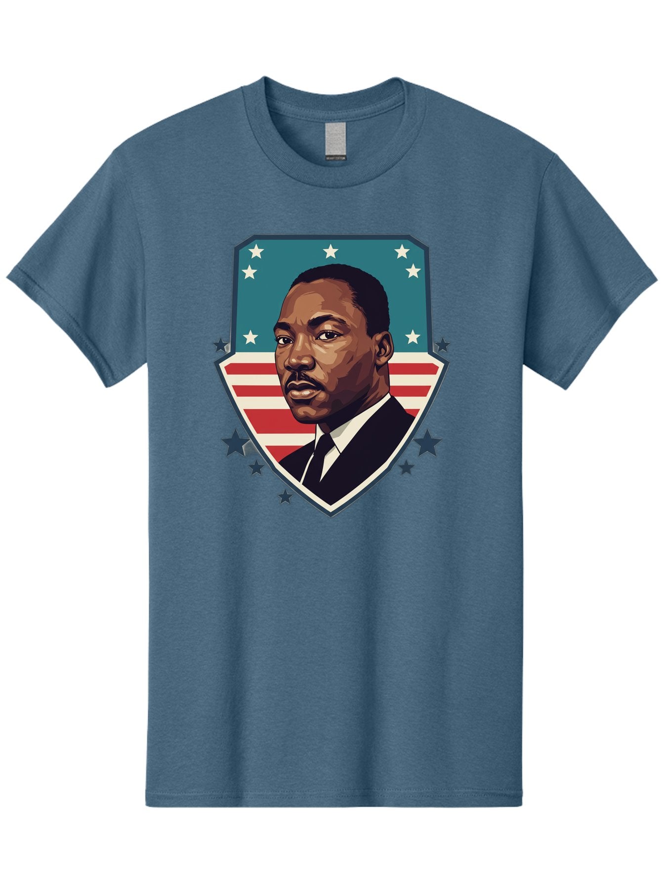 Martin-Luther-King-Jr-3 Men'S Graphic Tee, 100% Cotton, Comfortable Casual Summer Wear, Machine Washable, Martin Luther King Jr. Portrait, American Flag, Patriotic Graphic, Civil Rights Leader, Freedom Fighter, Social Justice, Equality, Bac177 10