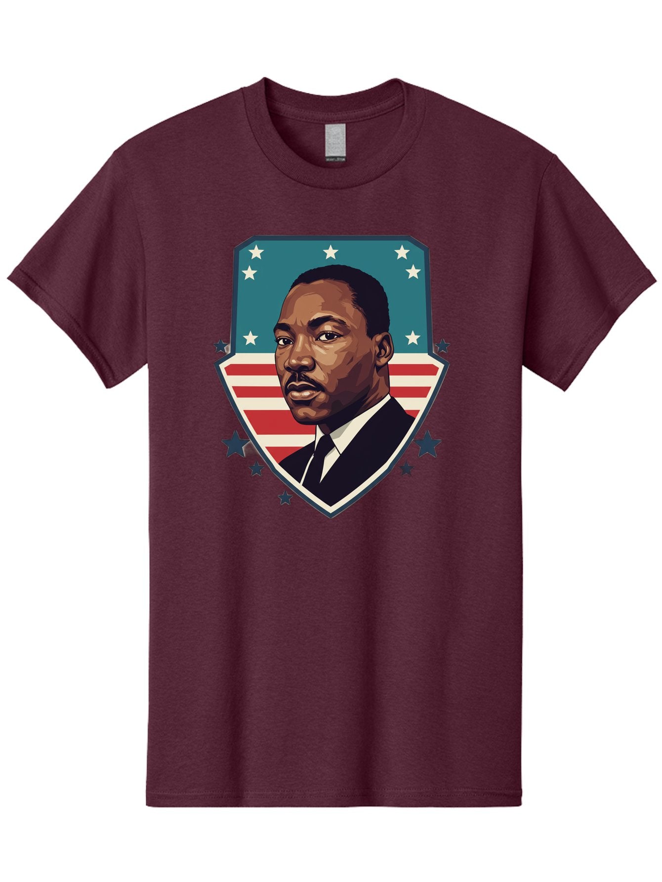 Martin-Luther-King-Jr-3 Men'S Graphic Tee, 100% Cotton, Comfortable Casual Summer Wear, Machine Washable, Martin Luther King Jr. Portrait, American Flag, Patriotic Graphic, Civil Rights Leader, Freedom Fighter, Social Justice, Equality, Bac177 6