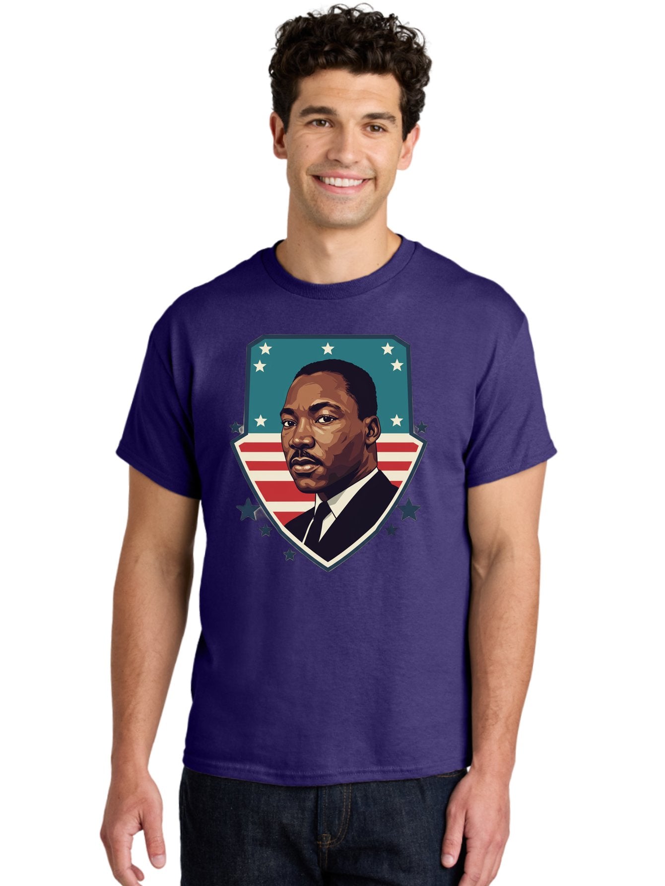 Martin-Luther-King-Jr-3 Men'S Graphic Tee, 100% Cotton, Comfortable Casual Summer Wear, Machine Washable, Martin Luther King Jr. Portrait, American Flag, Patriotic Graphic, Civil Rights Leader, Freedom Fighter, Social Justice, Equality, Bac177 20