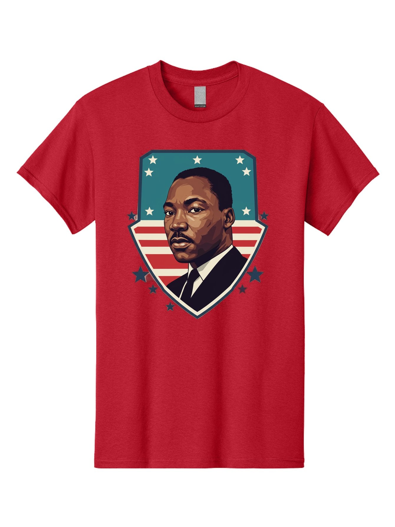 Martin-Luther-King-Jr-3 Men'S Graphic Tee, 100% Cotton, Comfortable Casual Summer Wear, Machine Washable, Martin Luther King Jr. Portrait, American Flag, Patriotic Graphic, Civil Rights Leader, Freedom Fighter, Social Justice, Equality, Bac177 4