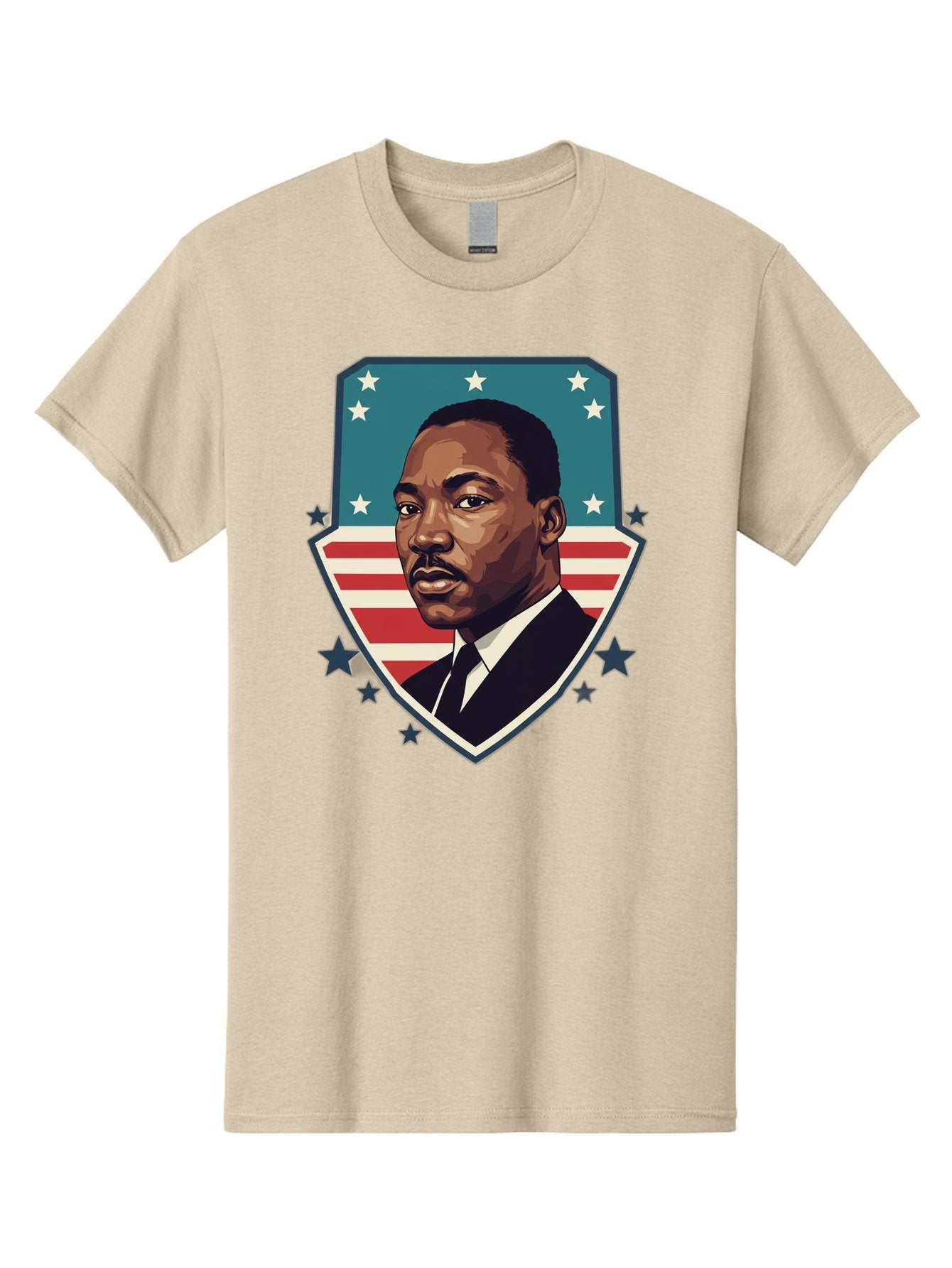 Martin-Luther-King-Jr-3 Men'S Graphic Tee, 100% Cotton, Comfortable Casual Summer Wear, Machine Washable, Martin Luther King Jr. Portrait, American Flag, Patriotic Graphic, Civil Rights Leader, Freedom Fighter, Social Justice, Equality, Bac177 5