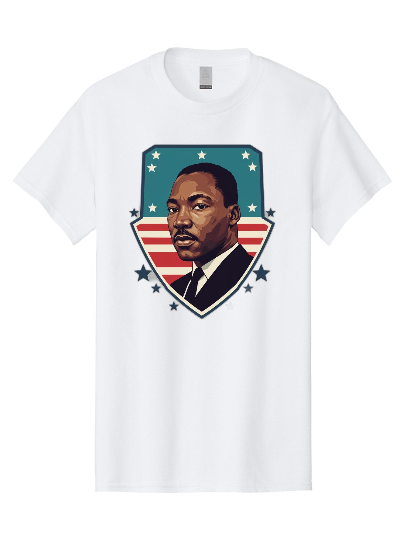 Martin-Luther-King-Jr-3 Men'S Graphic Tee, 100% Cotton, Comfortable Casual Summer Wear, Machine Washable, Martin Luther King Jr. Portrait, American Flag, Patriotic Graphic, Civil Rights Leader, Freedom Fighter, Social Justice, Equality, Bac177 7