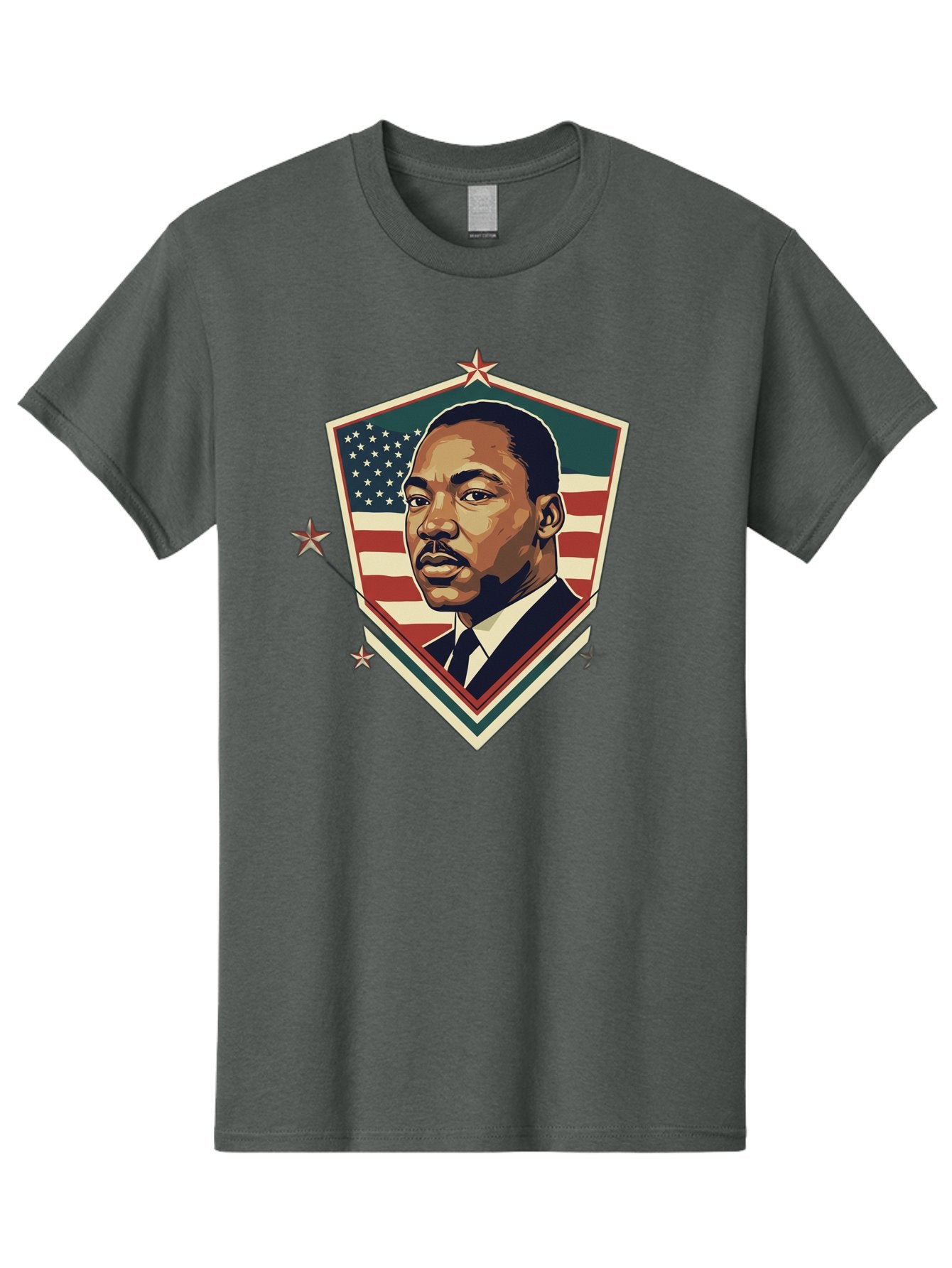 Martin-Luther-King-Jr-Shield Men'S Graphic Tee, 100% Cotton, Comfortable Casual Summer Wear, Machine Washable, Martin Luther King Jr. Portrait, American Flag, Patriotic Symbol, Civil Rights Leader, Iconic Figure, Freedom Fighter, Bac178 14