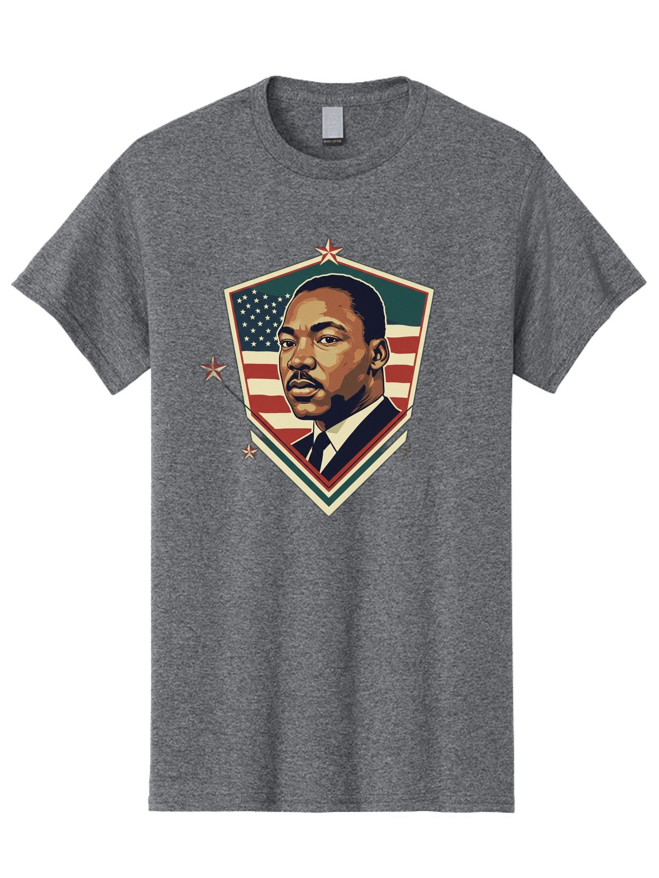 Martin-Luther-King-Jr-Shield Men'S Graphic Tee, 100% Cotton, Comfortable Casual Summer Wear, Machine Washable, Martin Luther King Jr. Portrait, American Flag, Patriotic Symbol, Civil Rights Leader, Iconic Figure, Freedom Fighter, Bac178 12