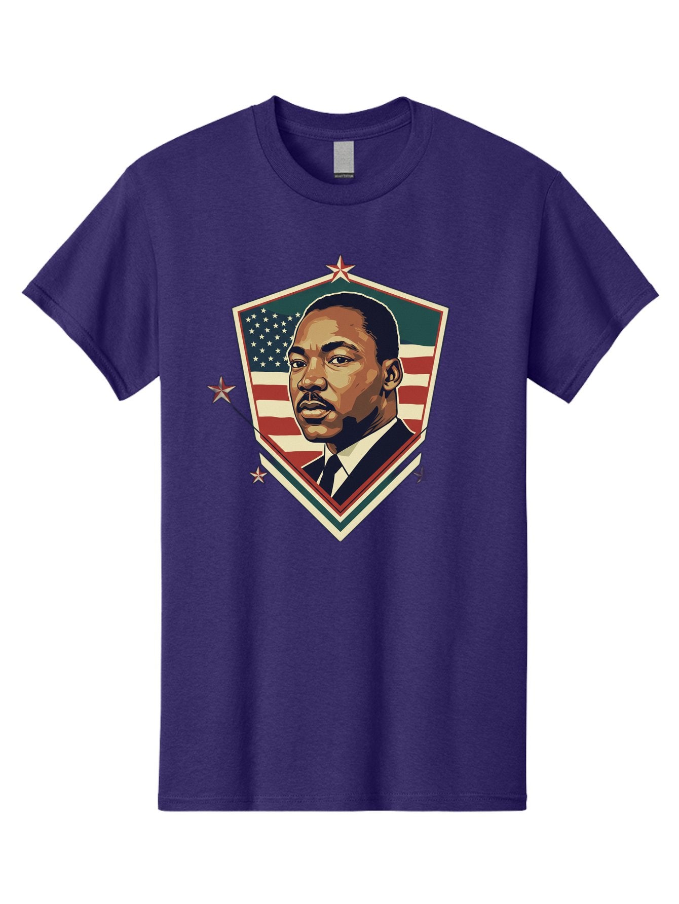 Martin-Luther-King-Jr-Shield Men'S Graphic Tee, 100% Cotton, Comfortable Casual Summer Wear, Machine Washable, Martin Luther King Jr. Portrait, American Flag, Patriotic Symbol, Civil Rights Leader, Iconic Figure, Freedom Fighter, Bac178 11