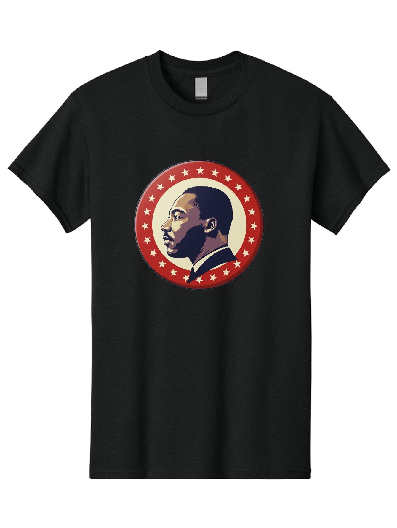 Martin-Luther-King-Jr Men'S Graphic Tee, 100% Cotton, Comfortable Casual Summer Wear, Machine Washable, Martin Luther King Jr. Profile, Civil Rights Leader, African American Icon, Star-Studded Badge, Patriotic Symbol, Freedom Fighter, Bac179 15