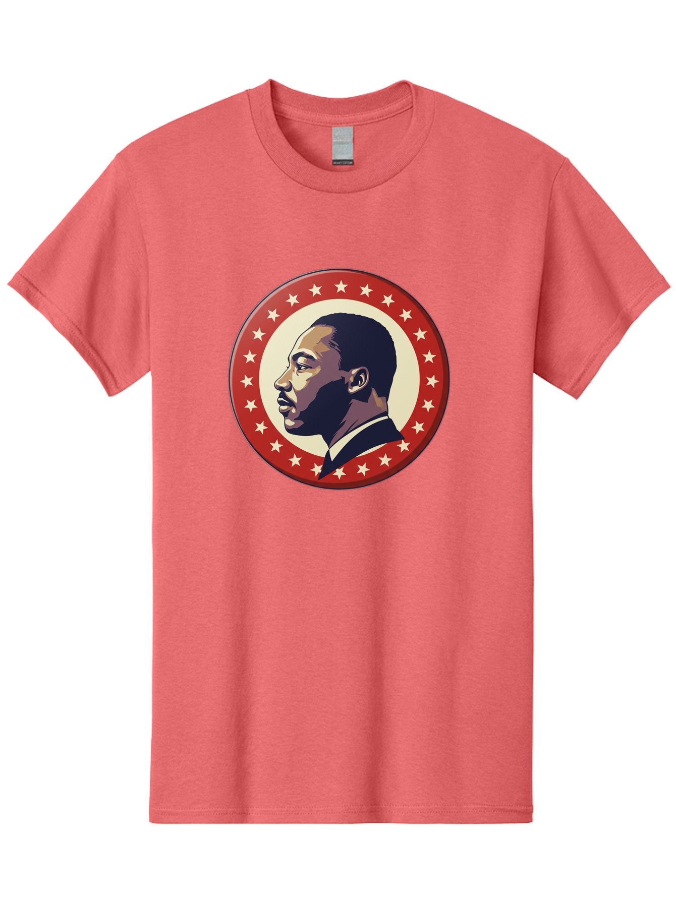 Martin-Luther-King-Jr Men'S Graphic Tee, 100% Cotton, Comfortable Casual Summer Wear, Machine Washable, Martin Luther King Jr. Profile, Civil Rights Leader, African American Icon, Star-Studded Badge, Patriotic Symbol, Freedom Fighter, Bac179 14