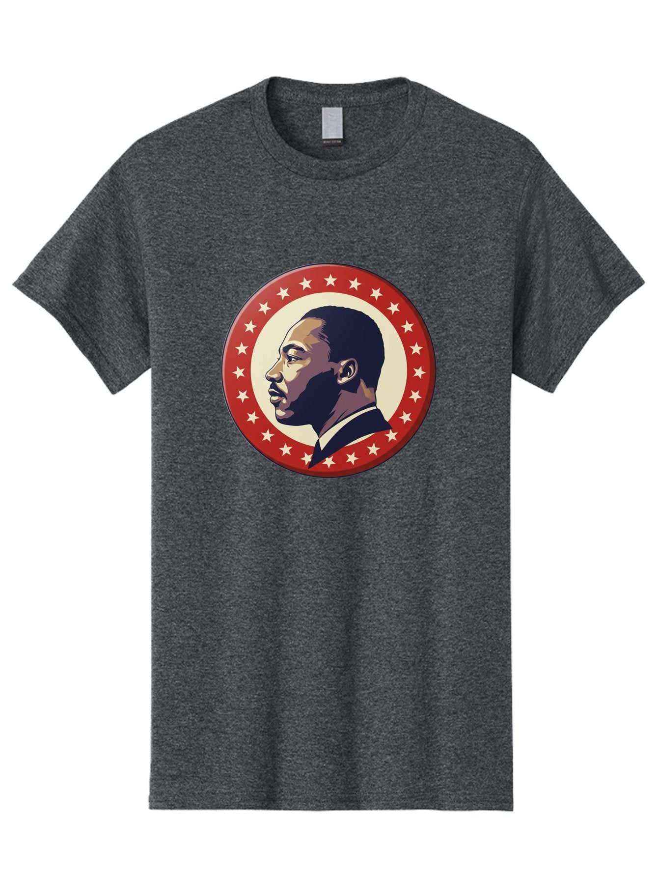 Martin-Luther-King-Jr Men'S Graphic Tee, 100% Cotton, Comfortable Casual Summer Wear, Machine Washable, Martin Luther King Jr. Profile, Civil Rights Leader, African American Icon, Star-Studded Badge, Patriotic Symbol, Freedom Fighter, Bac179 12