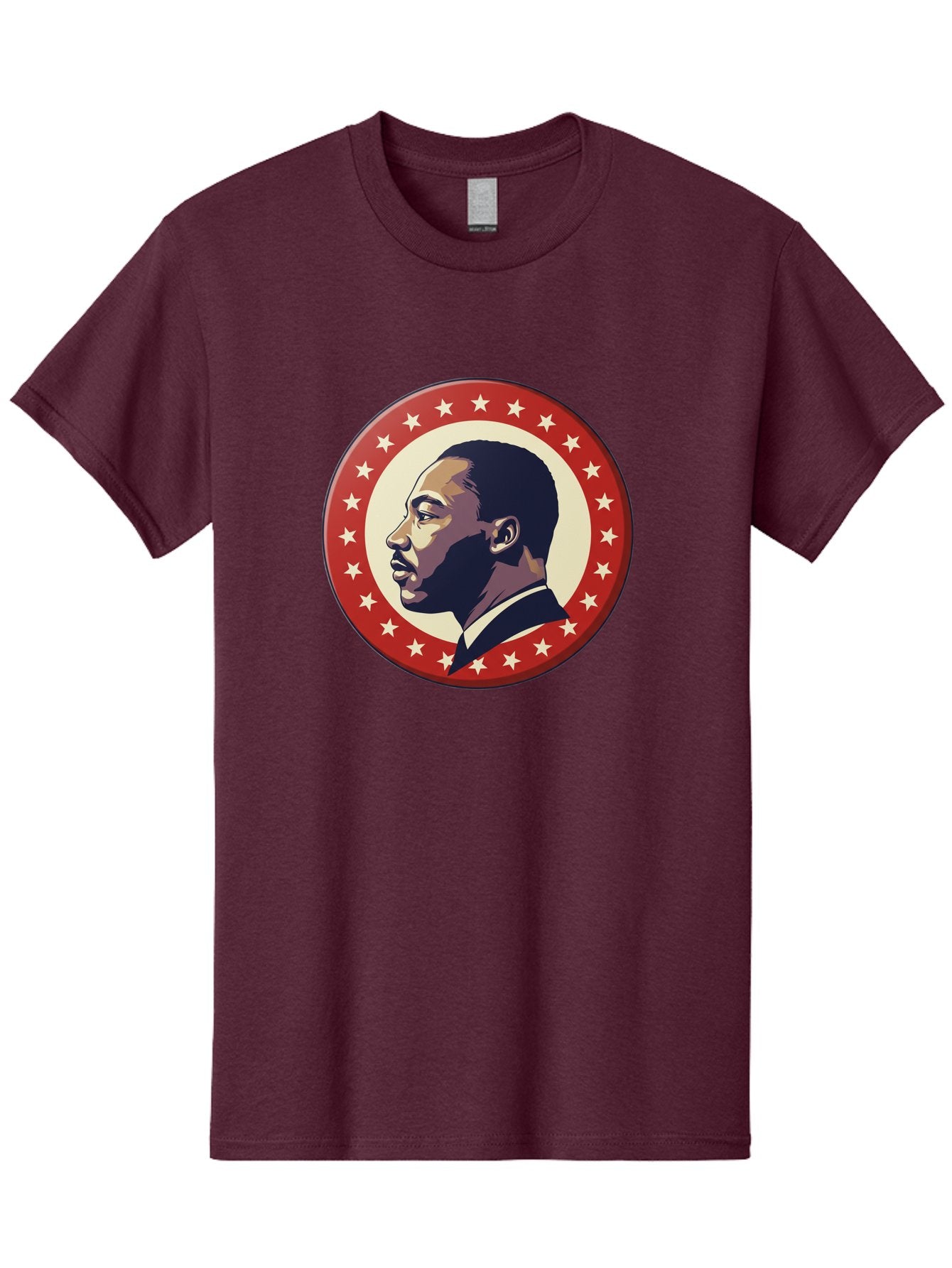 Martin-Luther-King-Jr Men'S Graphic Tee, 100% Cotton, Comfortable Casual Summer Wear, Machine Washable, Martin Luther King Jr. Profile, Civil Rights Leader, African American Icon, Star-Studded Badge, Patriotic Symbol, Freedom Fighter, Bac179 4