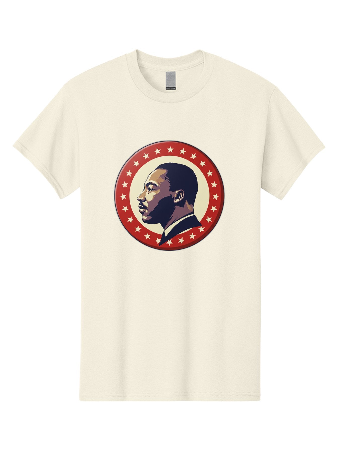 Martin-Luther-King-Jr Men'S Graphic Tee, 100% Cotton, Comfortable Casual Summer Wear, Machine Washable, Martin Luther King Jr. Profile, Civil Rights Leader, African American Icon, Star-Studded Badge, Patriotic Symbol, Freedom Fighter, Bac179
