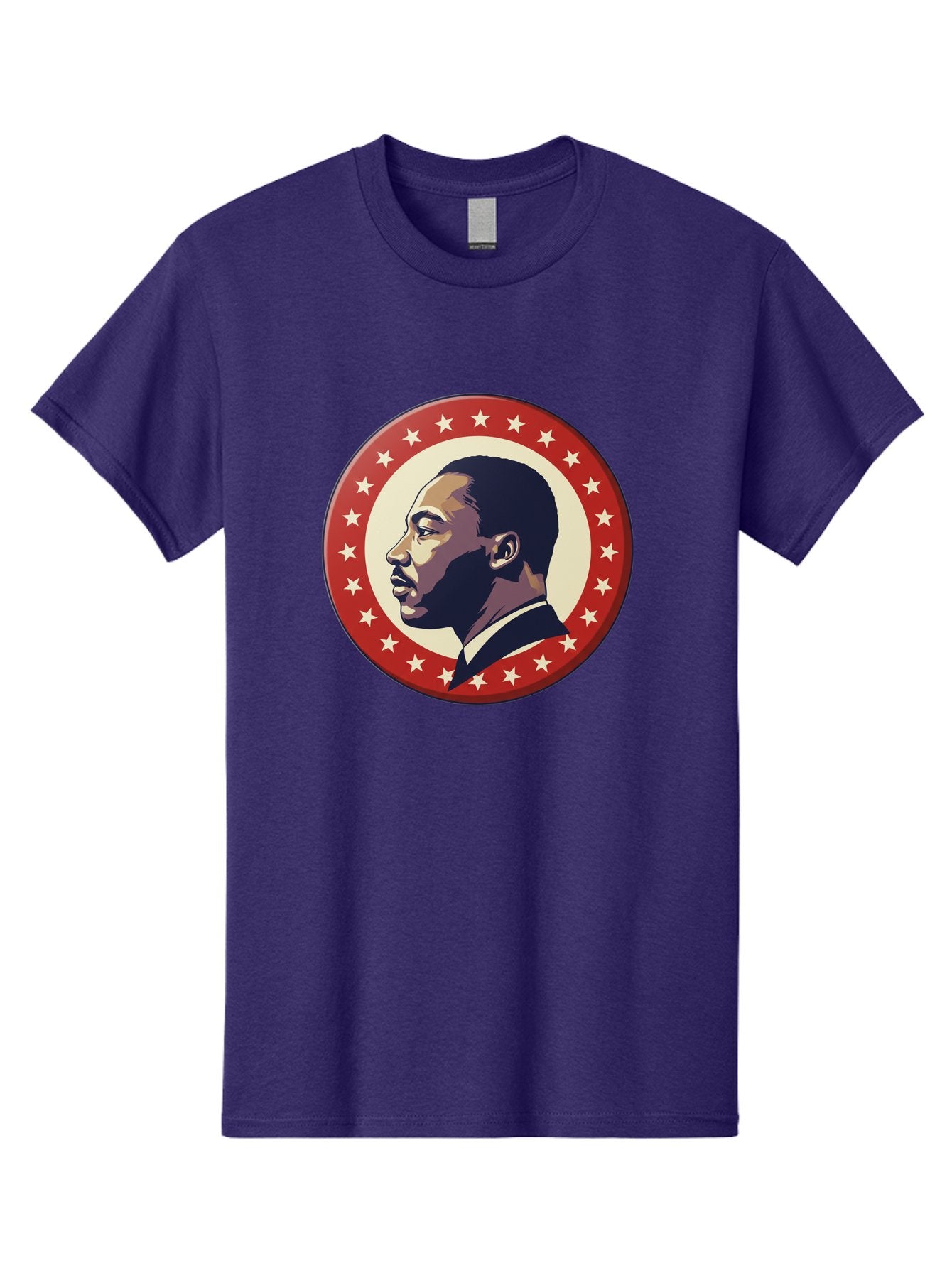 Martin-Luther-King-Jr Men'S Graphic Tee, 100% Cotton, Comfortable Casual Summer Wear, Machine Washable, Martin Luther King Jr. Profile, Civil Rights Leader, African American Icon, Star-Studded Badge, Patriotic Symbol, Freedom Fighter, Bac179 11