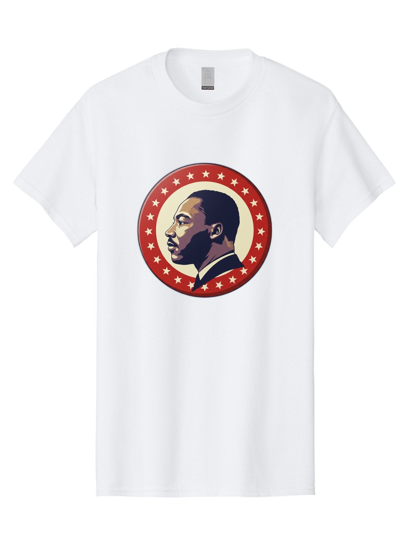 Martin-Luther-King-Jr Men'S Graphic Tee, 100% Cotton, Comfortable Casual Summer Wear, Machine Washable, Martin Luther King Jr. Profile, Civil Rights Leader, African American Icon, Star-Studded Badge, Patriotic Symbol, Freedom Fighter, Bac179 13