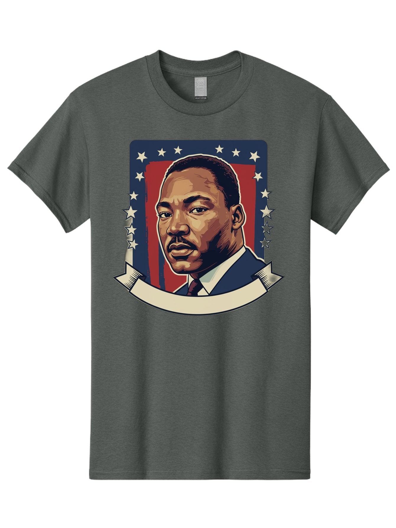 Martin-Luther-King Men'S Graphic Tee, 100% Cotton, Comfortable Casual Summer Wear, Machine Washable, Martin Luther King Jr. Portrait, Civil Rights Leader, Patriotic Illustration, Red White And Blue, Stars And Stripes, Inspirational Quote, Bac180 6