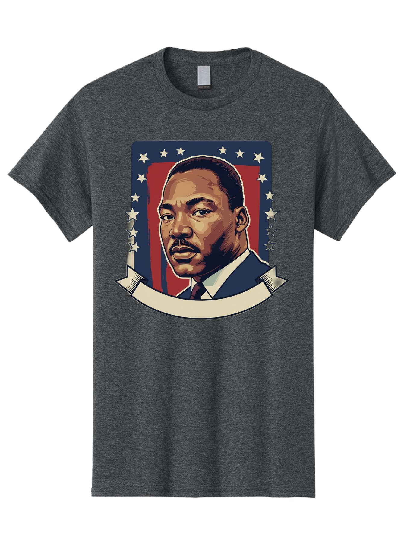 Martin-Luther-King Men'S Graphic Tee, 100% Cotton, Comfortable Casual Summer Wear, Machine Washable, Martin Luther King Jr. Portrait, Civil Rights Leader, Patriotic Illustration, Red White And Blue, Stars And Stripes, Inspirational Quote, Bac180 7