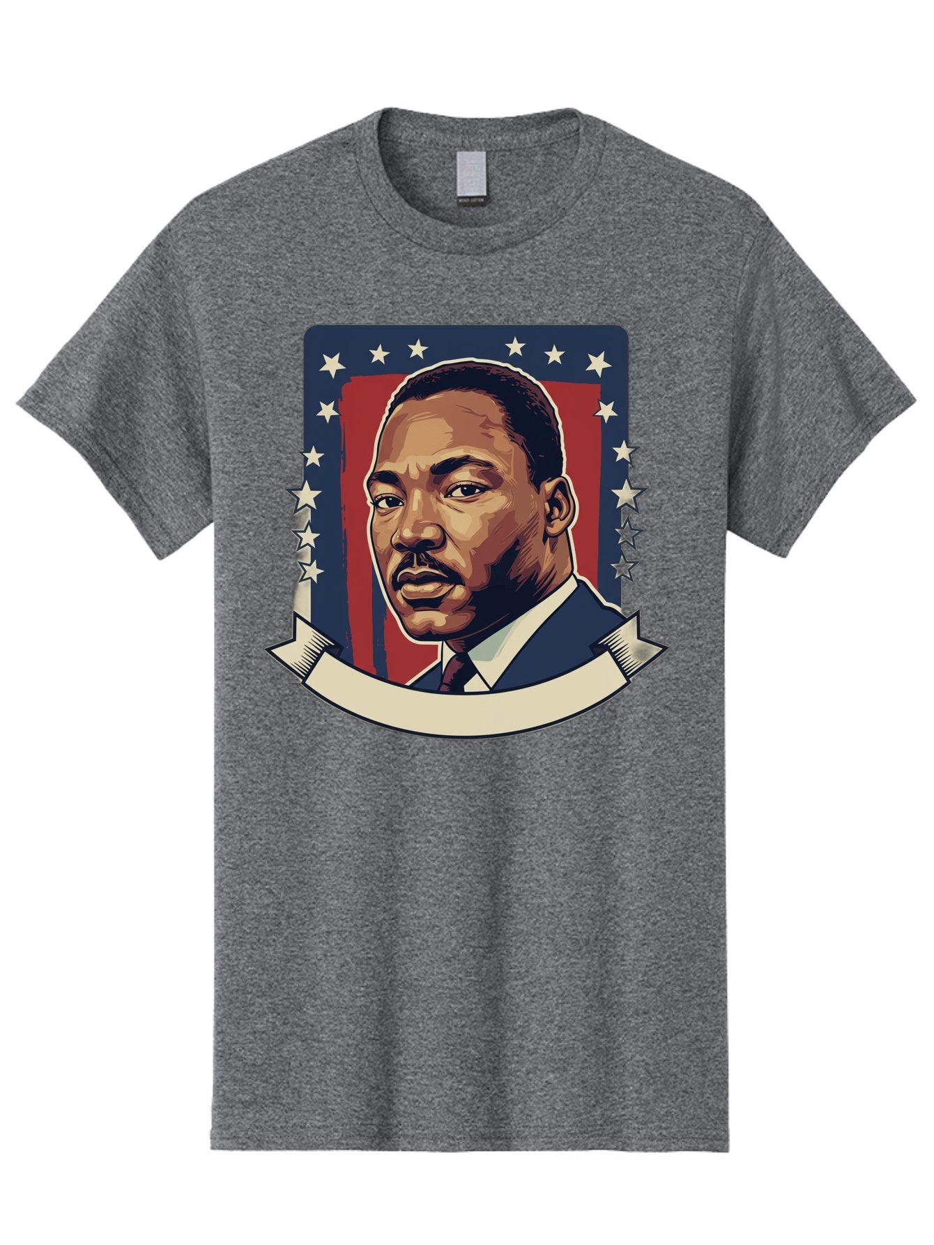Martin-Luther-King Men'S Graphic Tee, 100% Cotton, Comfortable Casual Summer Wear, Machine Washable, Martin Luther King Jr. Portrait, Civil Rights Leader, Patriotic Illustration, Red White And Blue, Stars And Stripes, Inspirational Quote, Bac180 8
