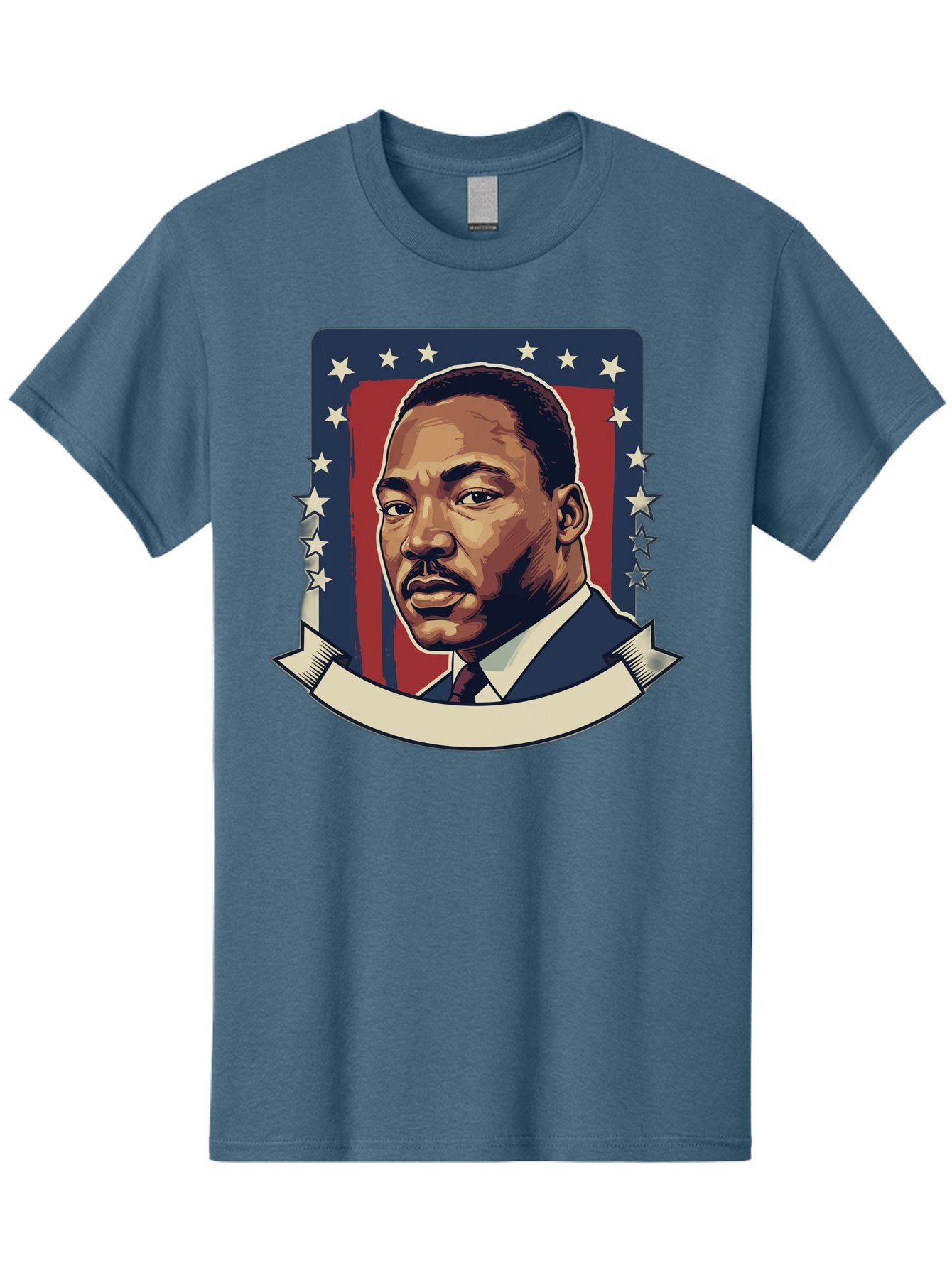 Martin-Luther-King Men'S Graphic Tee, 100% Cotton, Comfortable Casual Summer Wear, Machine Washable, Martin Luther King Jr. Portrait, Civil Rights Leader, Patriotic Illustration, Red White And Blue, Stars And Stripes, Inspirational Quote, Bac180 9