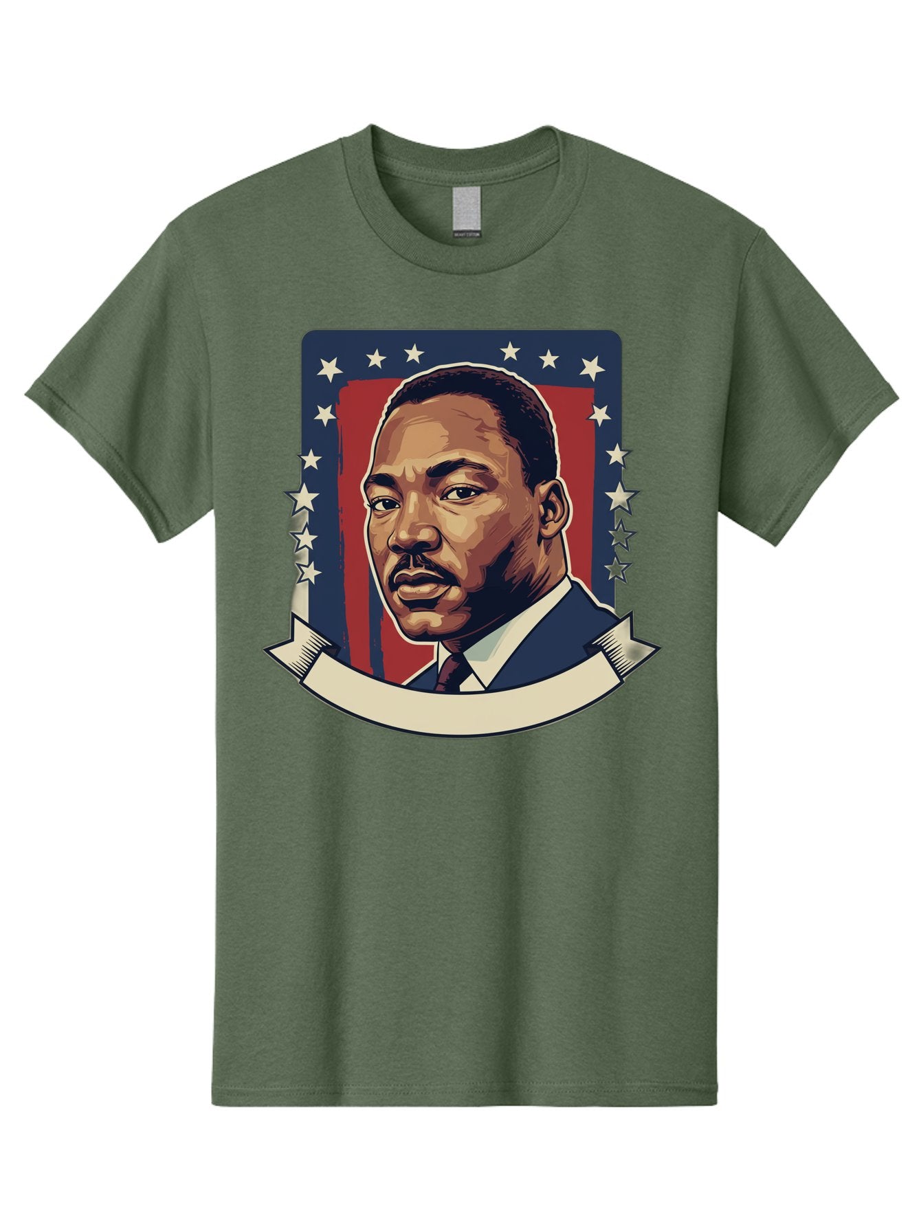 Martin-Luther-King Men'S Graphic Tee, 100% Cotton, Comfortable Casual Summer Wear, Machine Washable, Martin Luther King Jr. Portrait, Civil Rights Leader, Patriotic Illustration, Red White And Blue, Stars And Stripes, Inspirational Quote, Bac180 4