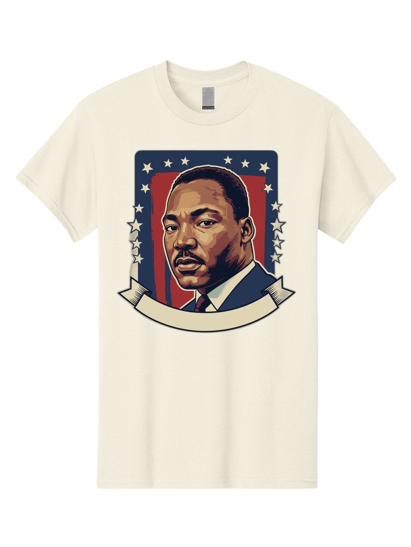 Martin-Luther-King Men'S Graphic Tee, 100% Cotton, Comfortable Casual Summer Wear, Machine Washable, Martin Luther King Jr. Portrait, Civil Rights Leader, Patriotic Illustration, Red White And Blue, Stars And Stripes, Inspirational Quote, Bac180 11