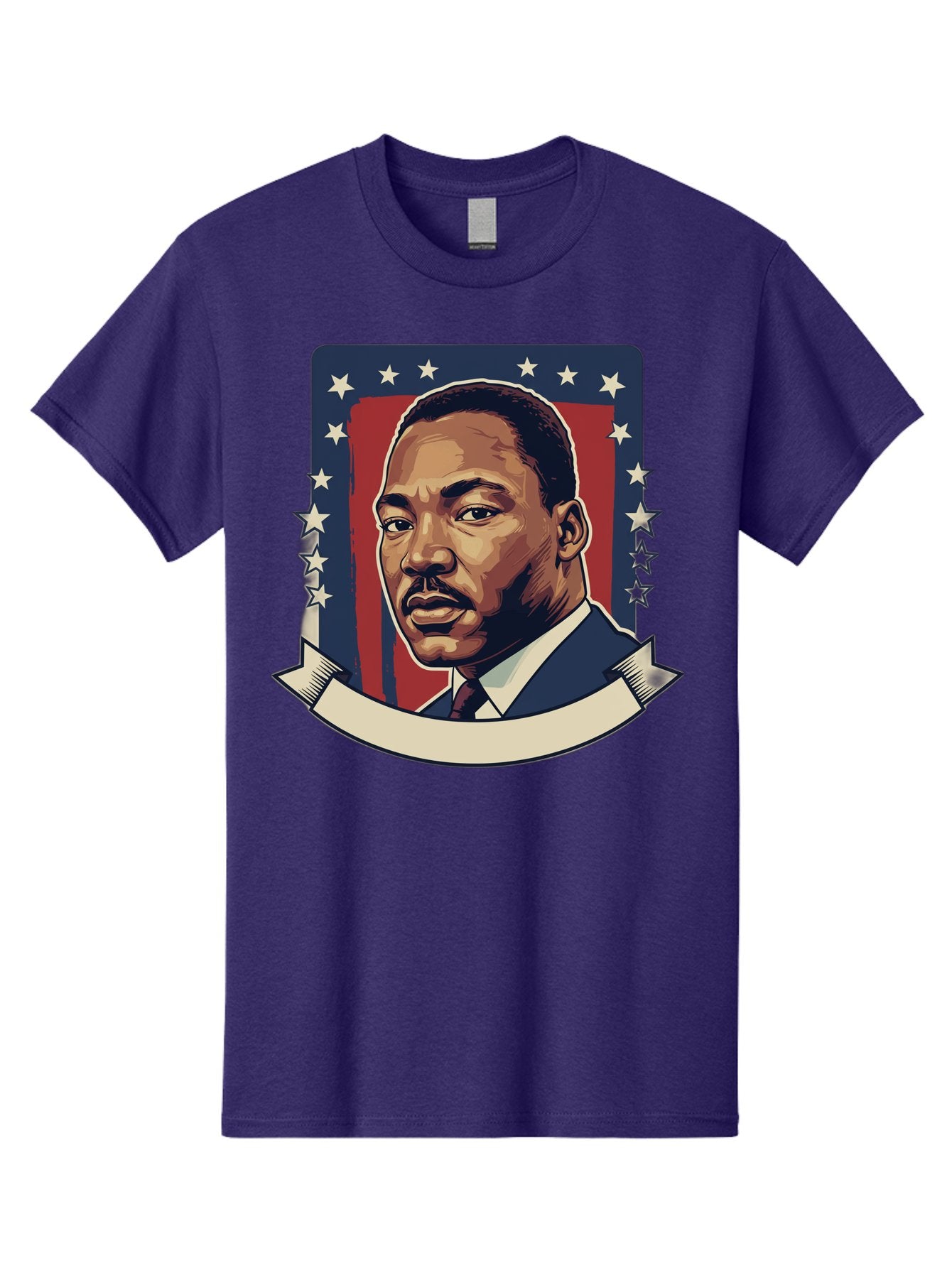 Martin-Luther-King Men'S Graphic Tee, 100% Cotton, Comfortable Casual Summer Wear, Machine Washable, Martin Luther King Jr. Portrait, Civil Rights Leader, Patriotic Illustration, Red White And Blue, Stars And Stripes, Inspirational Quote, Bac180 12