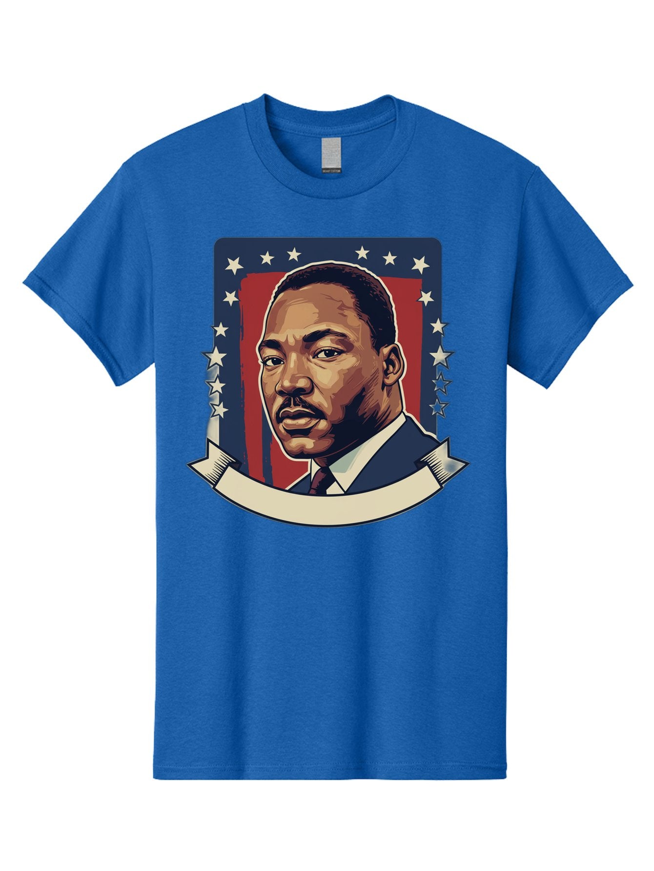 Martin-Luther-King Men'S Graphic Tee, 100% Cotton, Comfortable Casual Summer Wear, Machine Washable, Martin Luther King Jr. Portrait, Civil Rights Leader, Patriotic Illustration, Red White And Blue, Stars And Stripes, Inspirational Quote, Bac180 15
