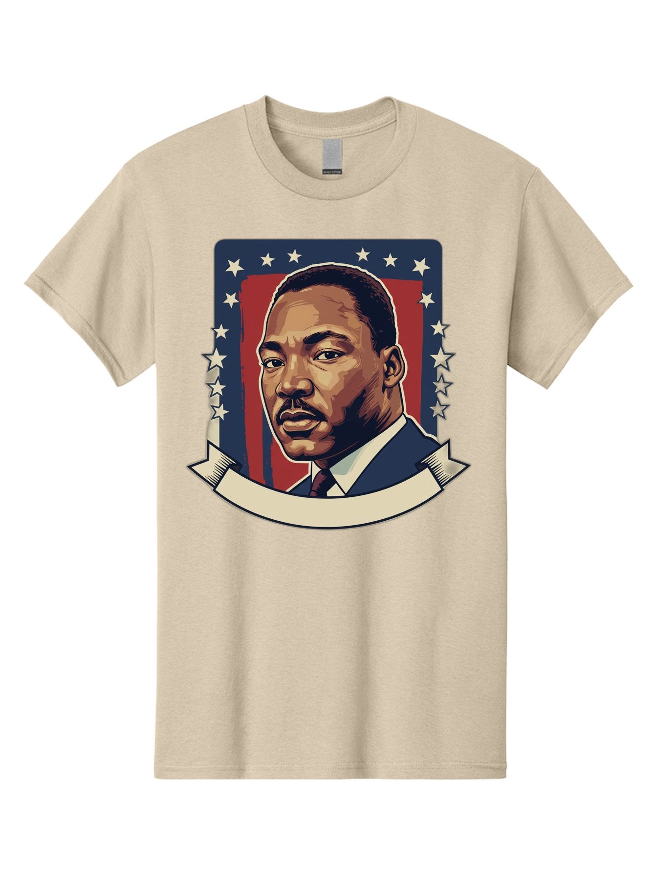 Martin-Luther-King Men'S Graphic Tee, 100% Cotton, Comfortable Casual Summer Wear, Machine Washable, Martin Luther King Jr. Portrait, Civil Rights Leader, Patriotic Illustration, Red White And Blue, Stars And Stripes, Inspirational Quote, Bac180 14