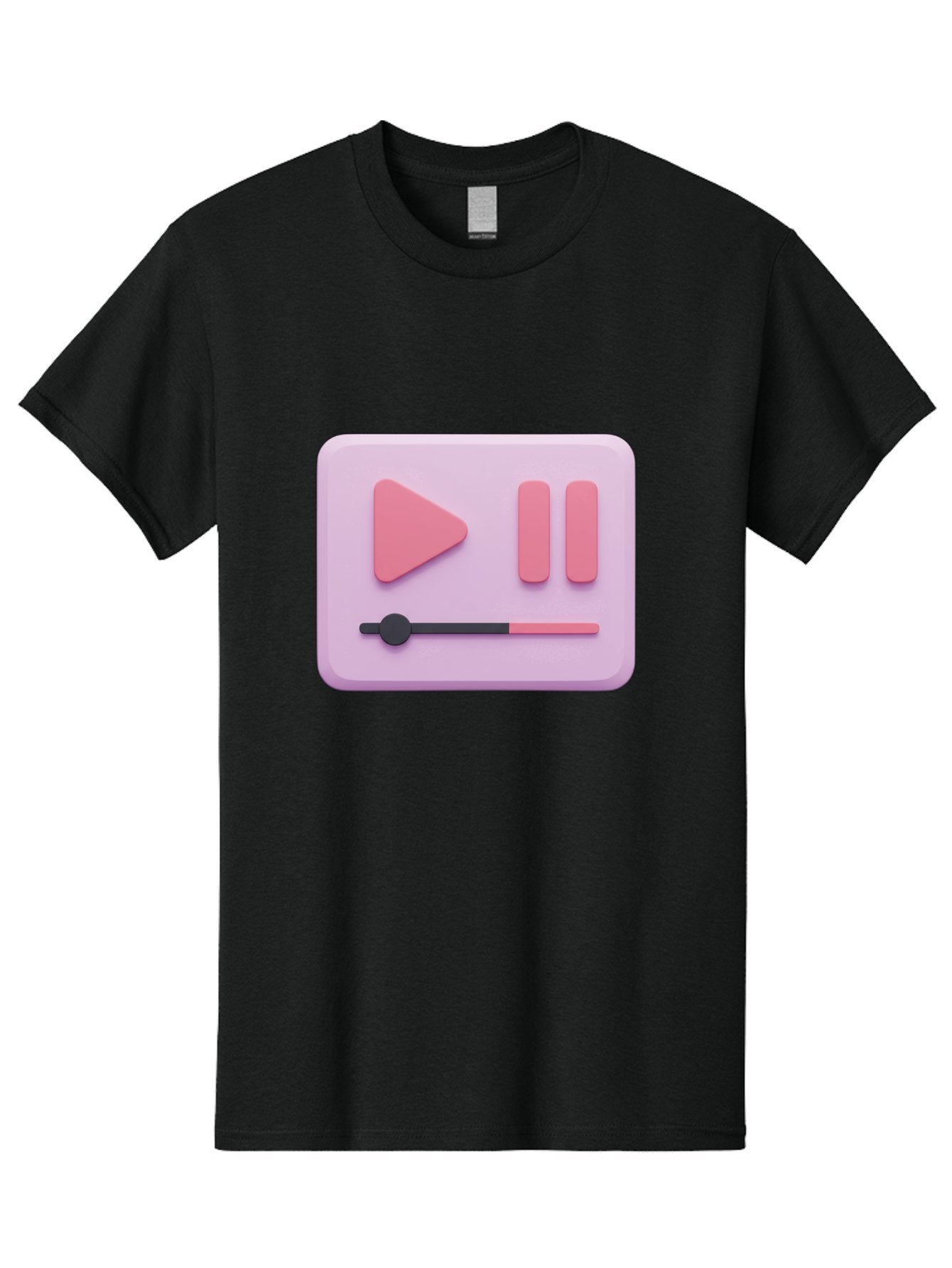 Media-Player-Ui Men'S Graphic Tee, 100% Cotton, Comfortable Casual Summer Wear, Machine Washable, Play Button, Pause Button, Volume Slider, Music Control, Media Player, Audio Playback Bac182 7