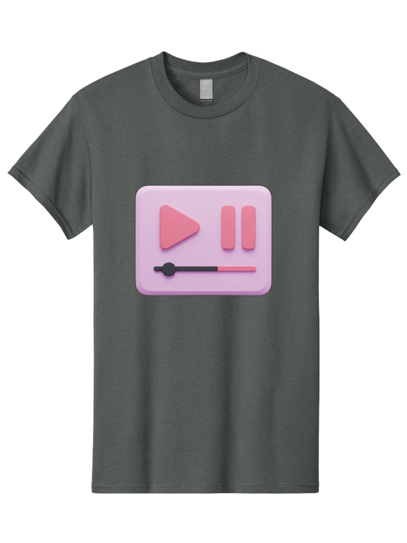 Media-Player-Ui Men'S Graphic Tee, 100% Cotton, Comfortable Casual Summer Wear, Machine Washable, Play Button, Pause Button, Volume Slider, Music Control, Media Player, Audio Playback Bac182