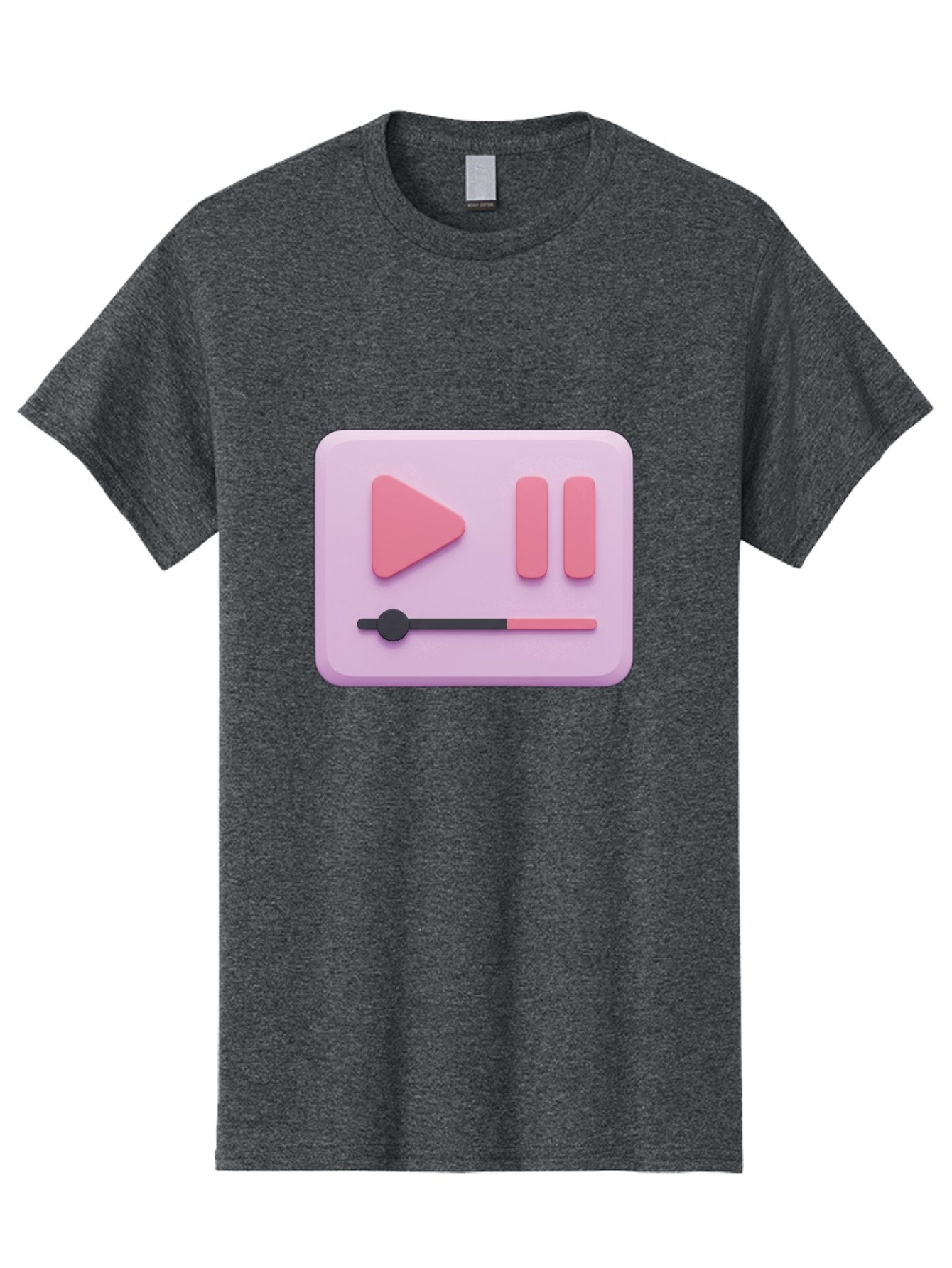 Media-Player-Ui Men'S Graphic Tee, 100% Cotton, Comfortable Casual Summer Wear, Machine Washable, Play Button, Pause Button, Volume Slider, Music Control, Media Player, Audio Playback Bac182 12