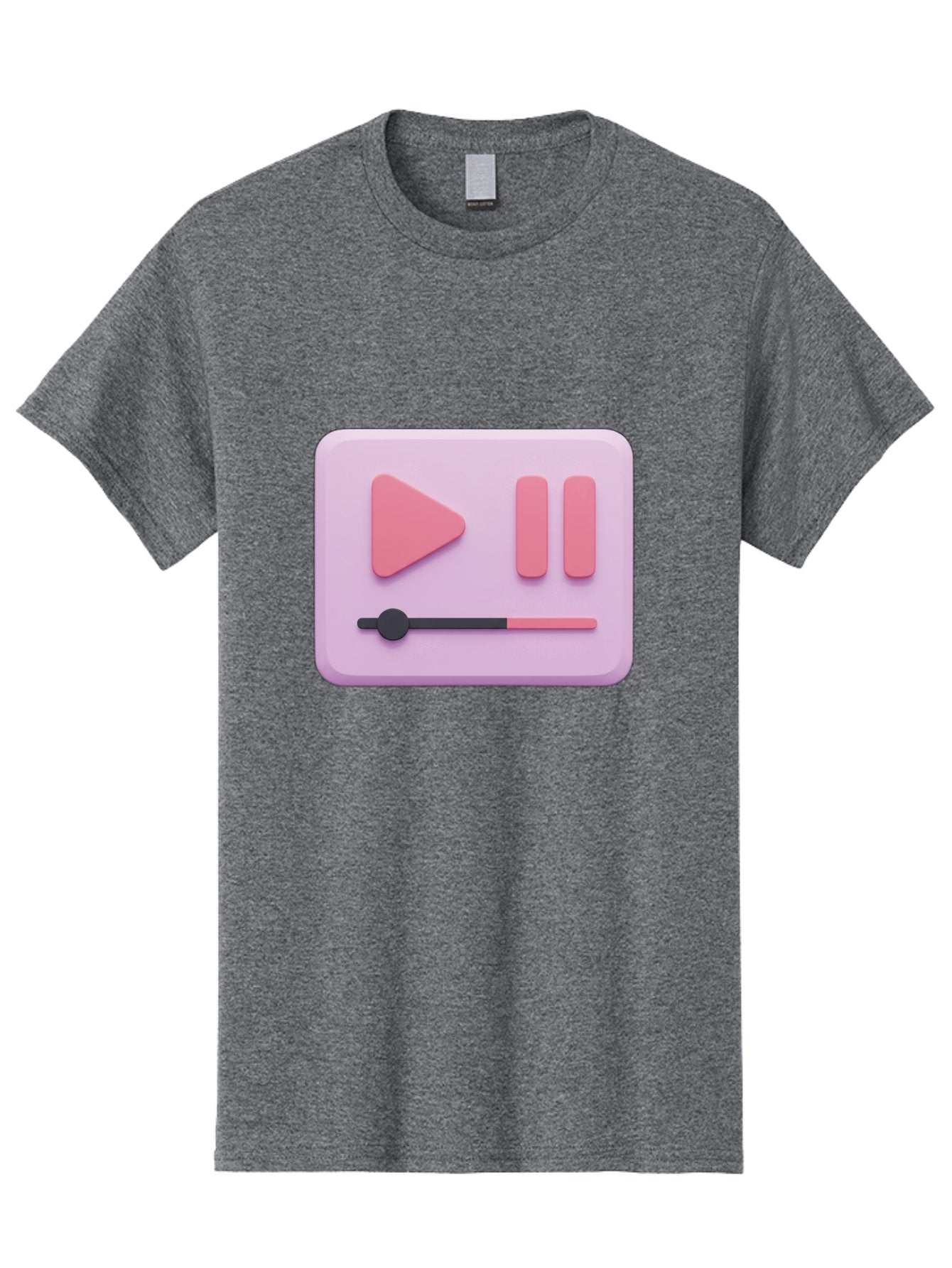 Media-Player-Ui Men'S Graphic Tee, 100% Cotton, Comfortable Casual Summer Wear, Machine Washable, Play Button, Pause Button, Volume Slider, Music Control, Media Player, Audio Playback Bac182