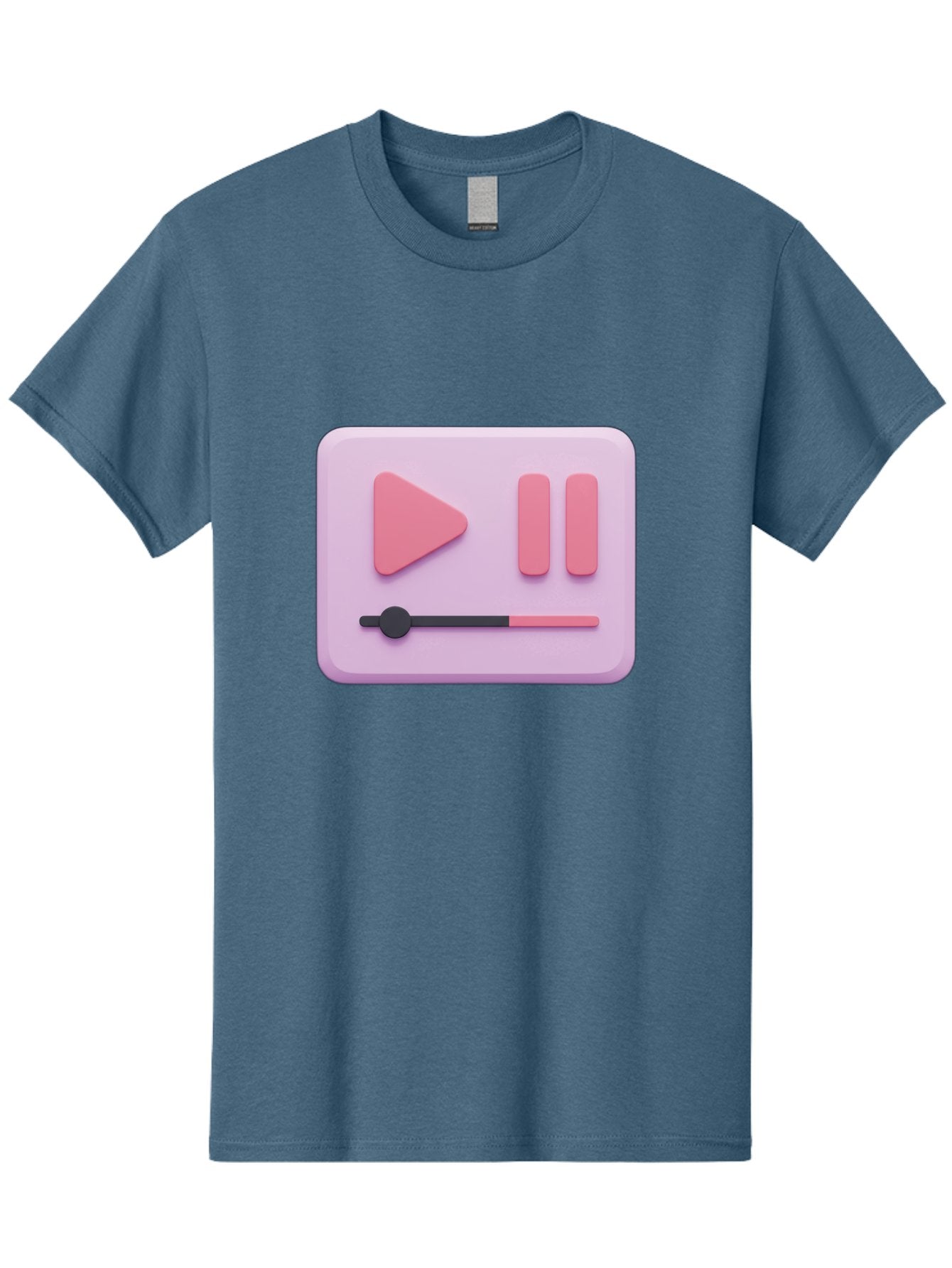 Media-Player-Ui Men'S Graphic Tee, 100% Cotton, Comfortable Casual Summer Wear, Machine Washable, Play Button, Pause Button, Volume Slider, Music Control, Media Player, Audio Playback Bac182 14