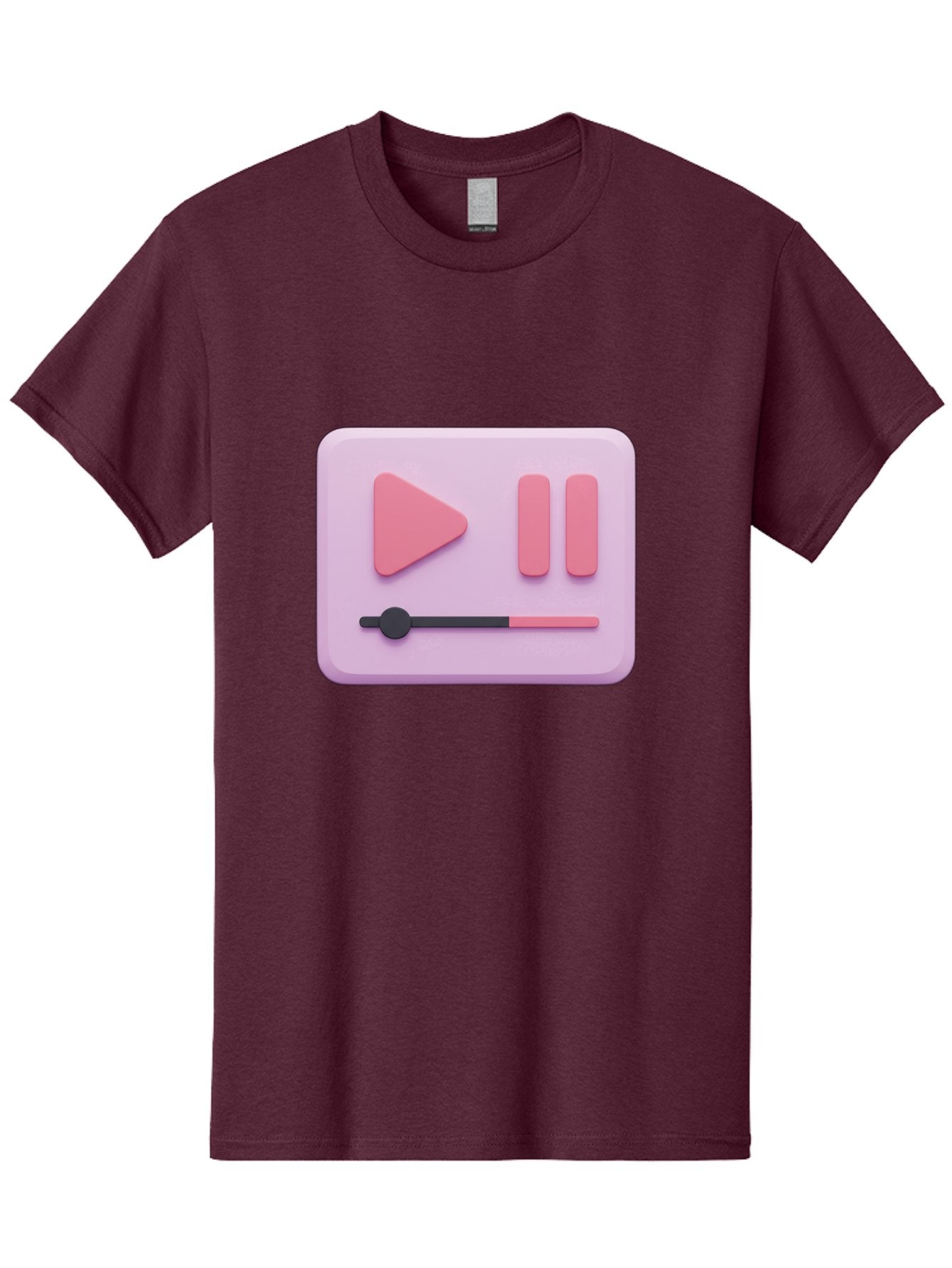 Media-Player-Ui Men'S Graphic Tee, 100% Cotton, Comfortable Casual Summer Wear, Machine Washable, Play Button, Pause Button, Volume Slider, Music Control, Media Player, Audio Playback Bac182 11
