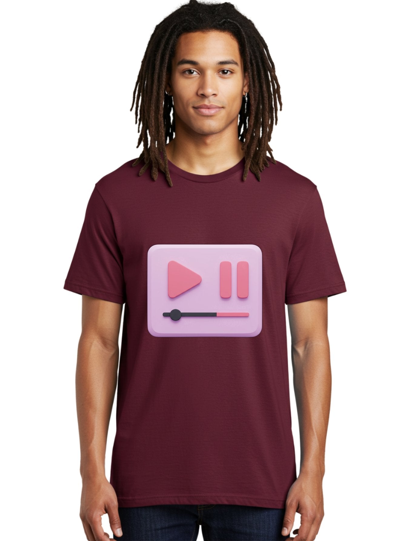 Media-Player-Ui Men'S Graphic Tee, 100% Cotton, Comfortable Casual Summer Wear, Machine Washable, Play Button, Pause Button, Volume Slider, Music Control, Media Player, Audio Playback Bac182 27