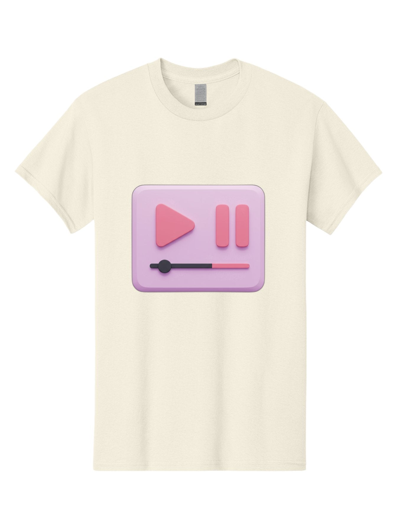 Media-Player-Ui Men'S Graphic Tee, 100% Cotton, Comfortable Casual Summer Wear, Machine Washable, Play Button, Pause Button, Volume Slider, Music Control, Media Player, Audio Playback Bac182 15