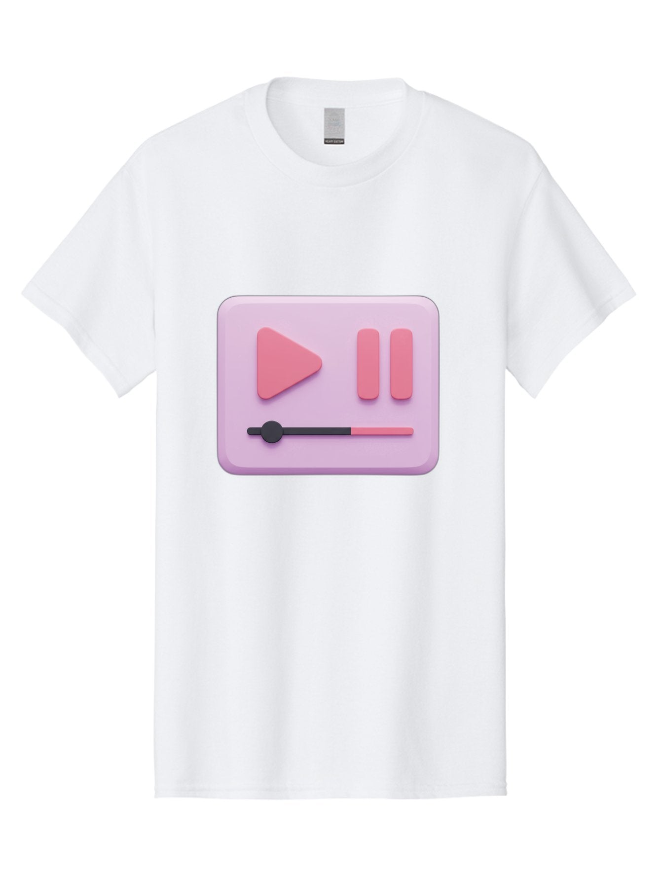 Media-Player-Ui Men'S Graphic Tee, 100% Cotton, Comfortable Casual Summer Wear, Machine Washable, Play Button, Pause Button, Volume Slider, Music Control, Media Player, Audio Playback Bac182 10