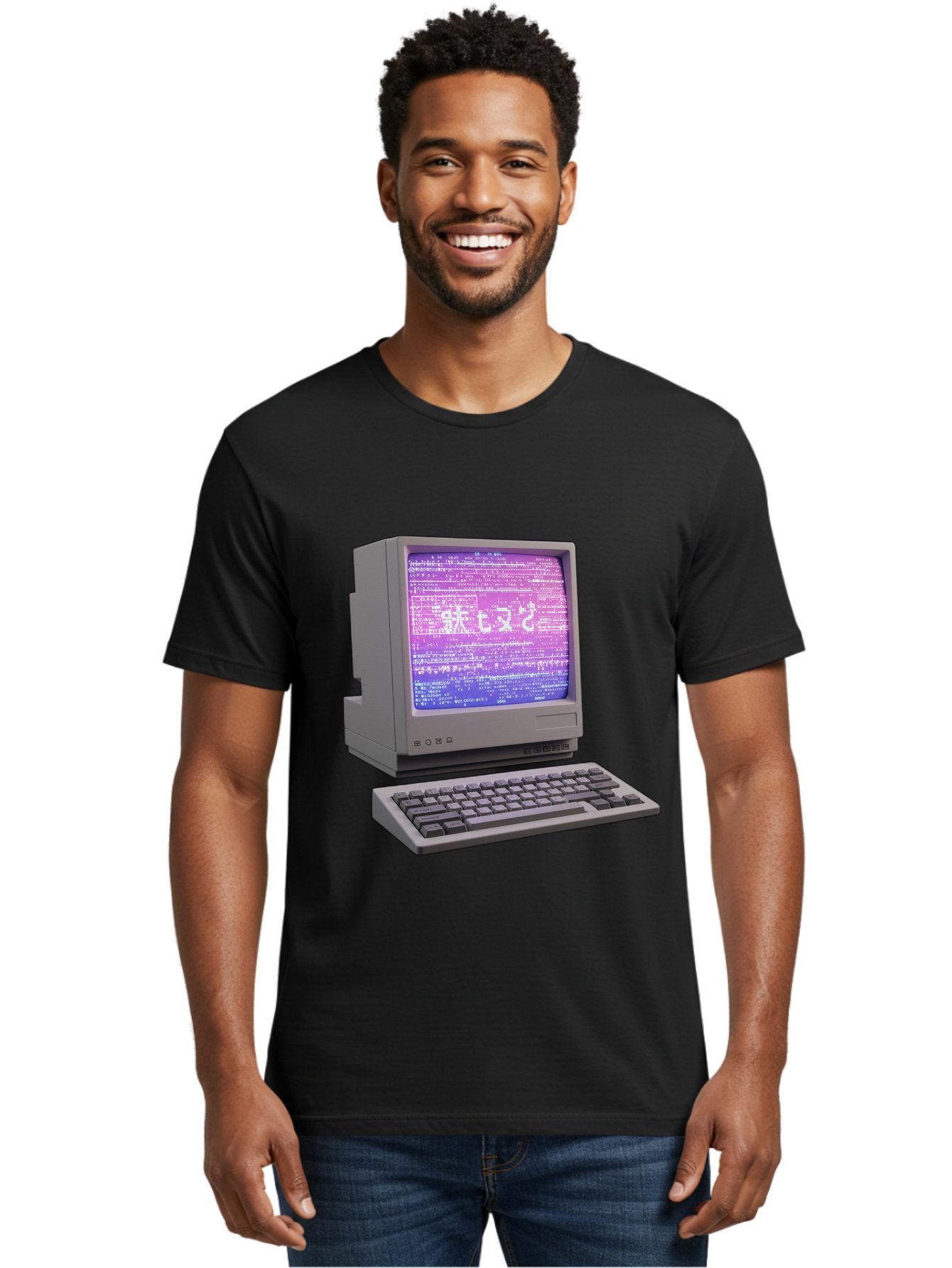 Meitu Men'S Graphic Tee, 100% Cotton, Comfortable Casual Summer Wear, Machine Washable, Vintage Computer, Old Technology, Retro Keyboard, Purple Screen, Binary Code, Old School, Obsolete Technology, Computer History, Tech Nostalgia, Pixel Art Bac183 19