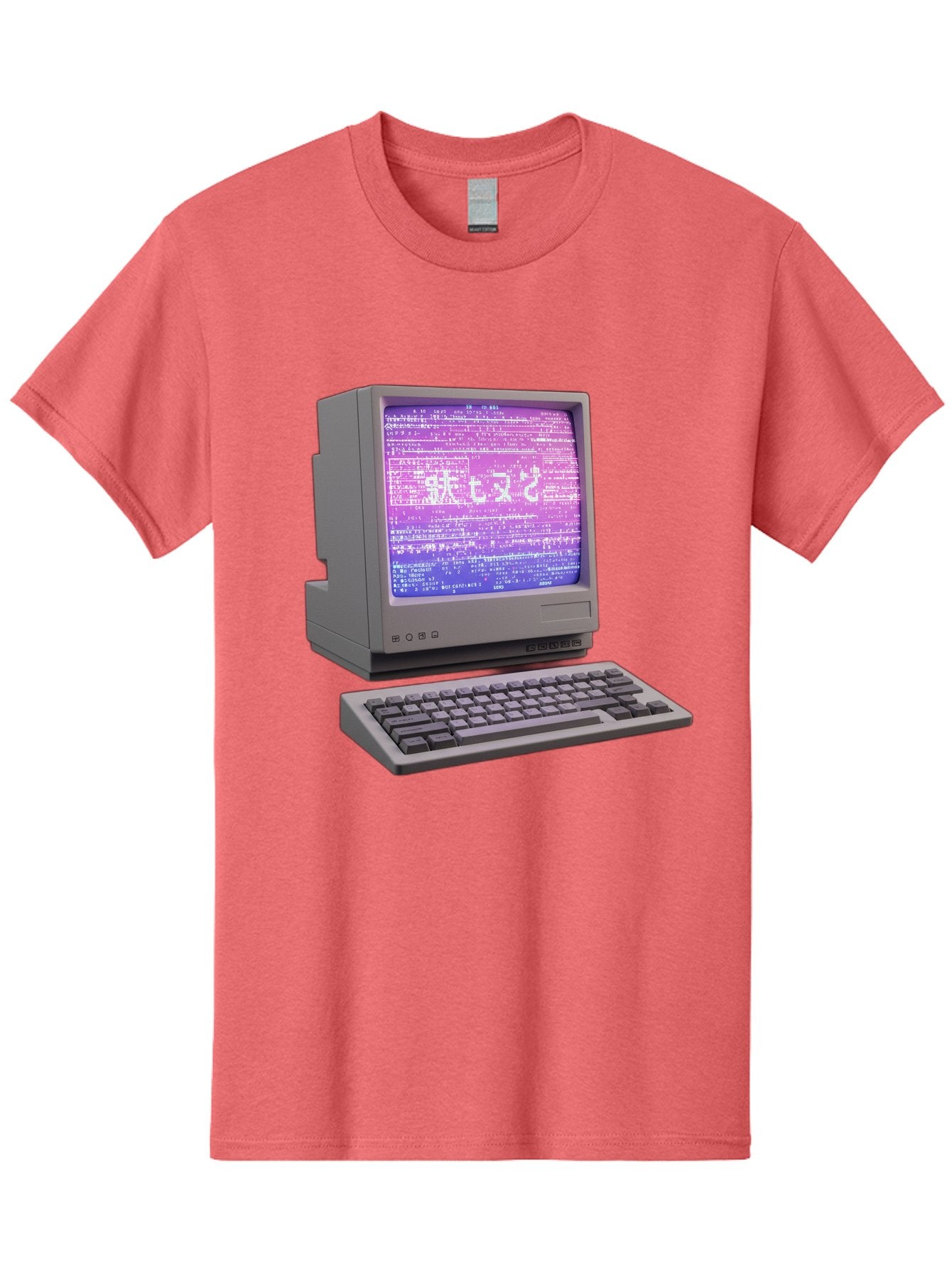 Meitu Men'S Graphic Tee, 100% Cotton, Comfortable Casual Summer Wear, Machine Washable, Vintage Computer, Old Technology, Retro Keyboard, Purple Screen, Binary Code, Old School, Obsolete Technology, Computer History, Tech Nostalgia, Pixel Art Bac183 12