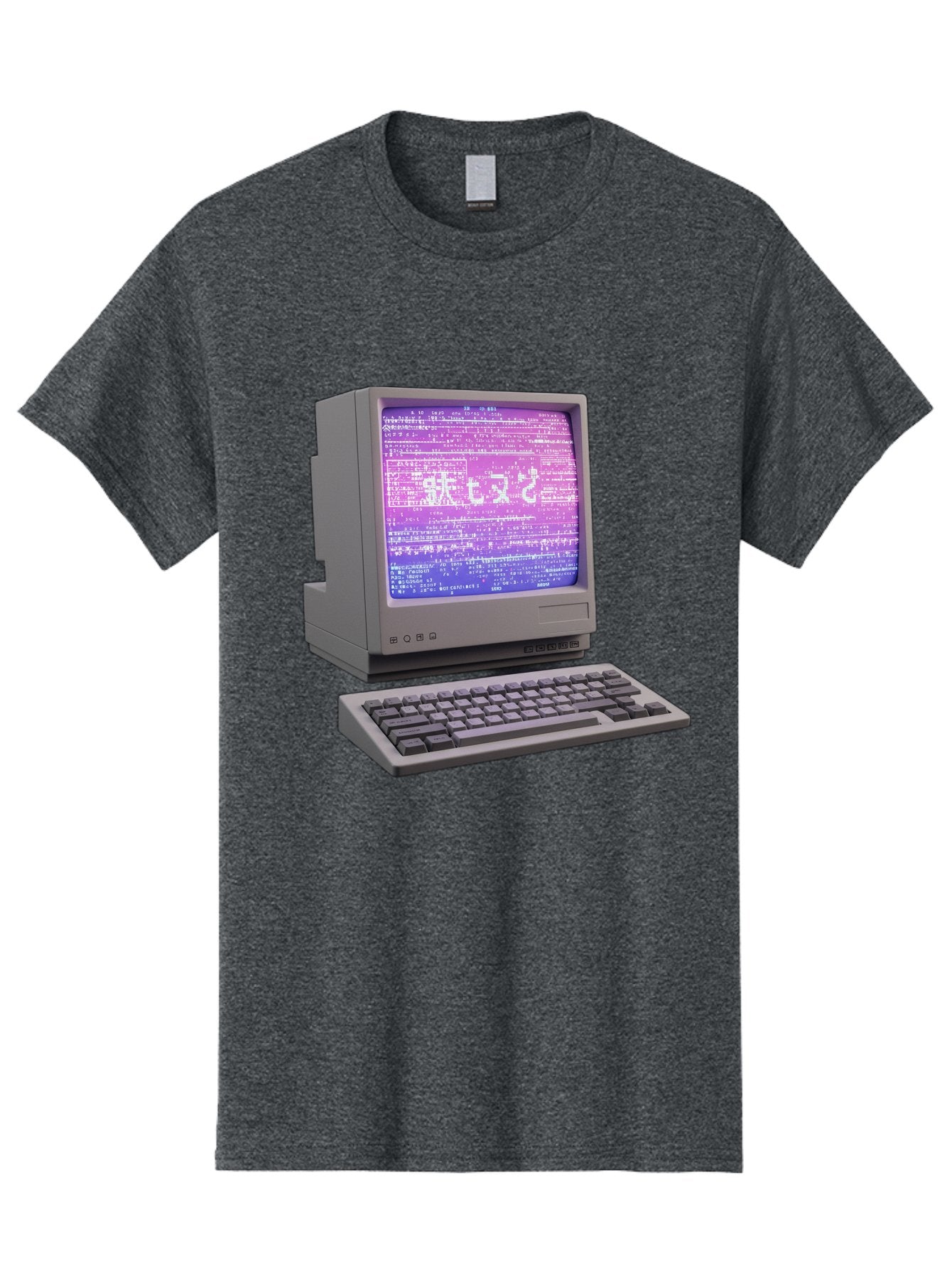 Meitu Men'S Graphic Tee, 100% Cotton, Comfortable Casual Summer Wear, Machine Washable, Vintage Computer, Old Technology, Retro Keyboard, Purple Screen, Binary Code, Old School, Obsolete Technology, Computer History, Tech Nostalgia, Pixel Art Bac183 4