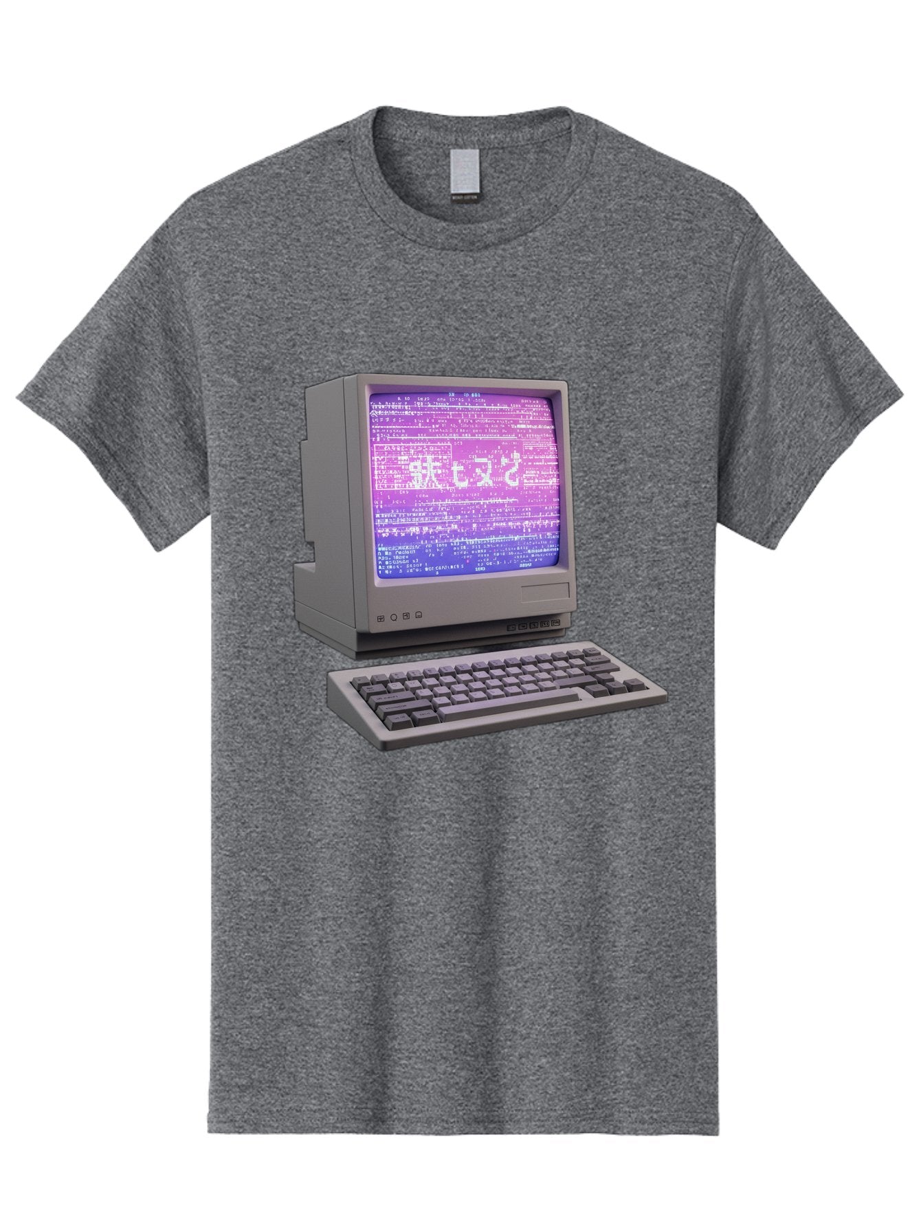 Meitu Men'S Graphic Tee, 100% Cotton, Comfortable Casual Summer Wear, Machine Washable, Vintage Computer, Old Technology, Retro Keyboard, Purple Screen, Binary Code, Old School, Obsolete Technology, Computer History, Tech Nostalgia, Pixel Art Bac183 15