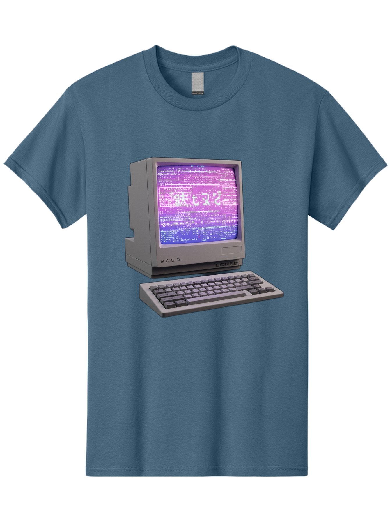 Meitu Men'S Graphic Tee, 100% Cotton, Comfortable Casual Summer Wear, Machine Washable, Vintage Computer, Old Technology, Retro Keyboard, Purple Screen, Binary Code, Old School, Obsolete Technology, Computer History, Tech Nostalgia, Pixel Art Bac183 6