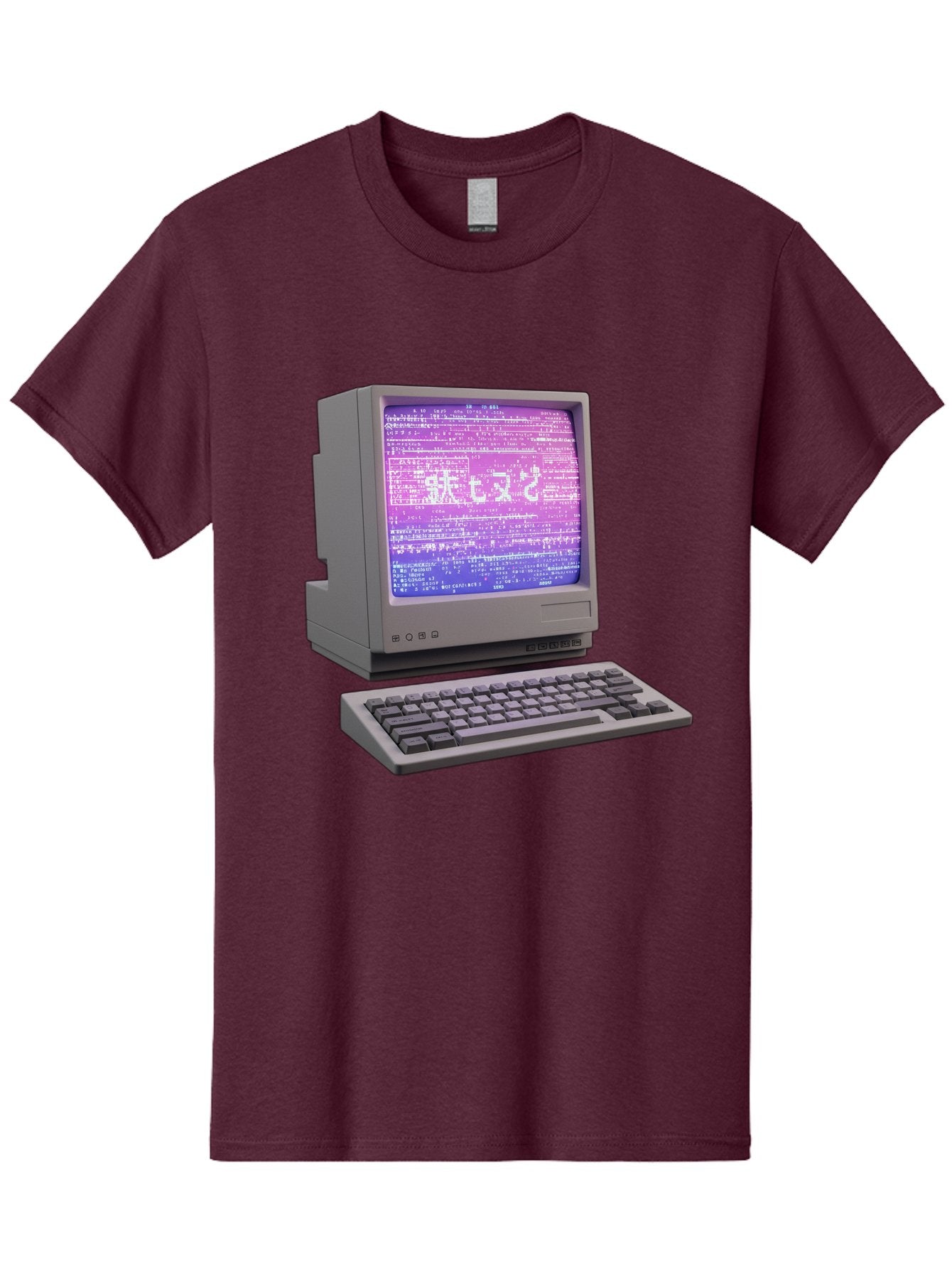 Meitu Men'S Graphic Tee, 100% Cotton, Comfortable Casual Summer Wear, Machine Washable, Vintage Computer, Old Technology, Retro Keyboard, Purple Screen, Binary Code, Old School, Obsolete Technology, Computer History, Tech Nostalgia, Pixel Art Bac183 11