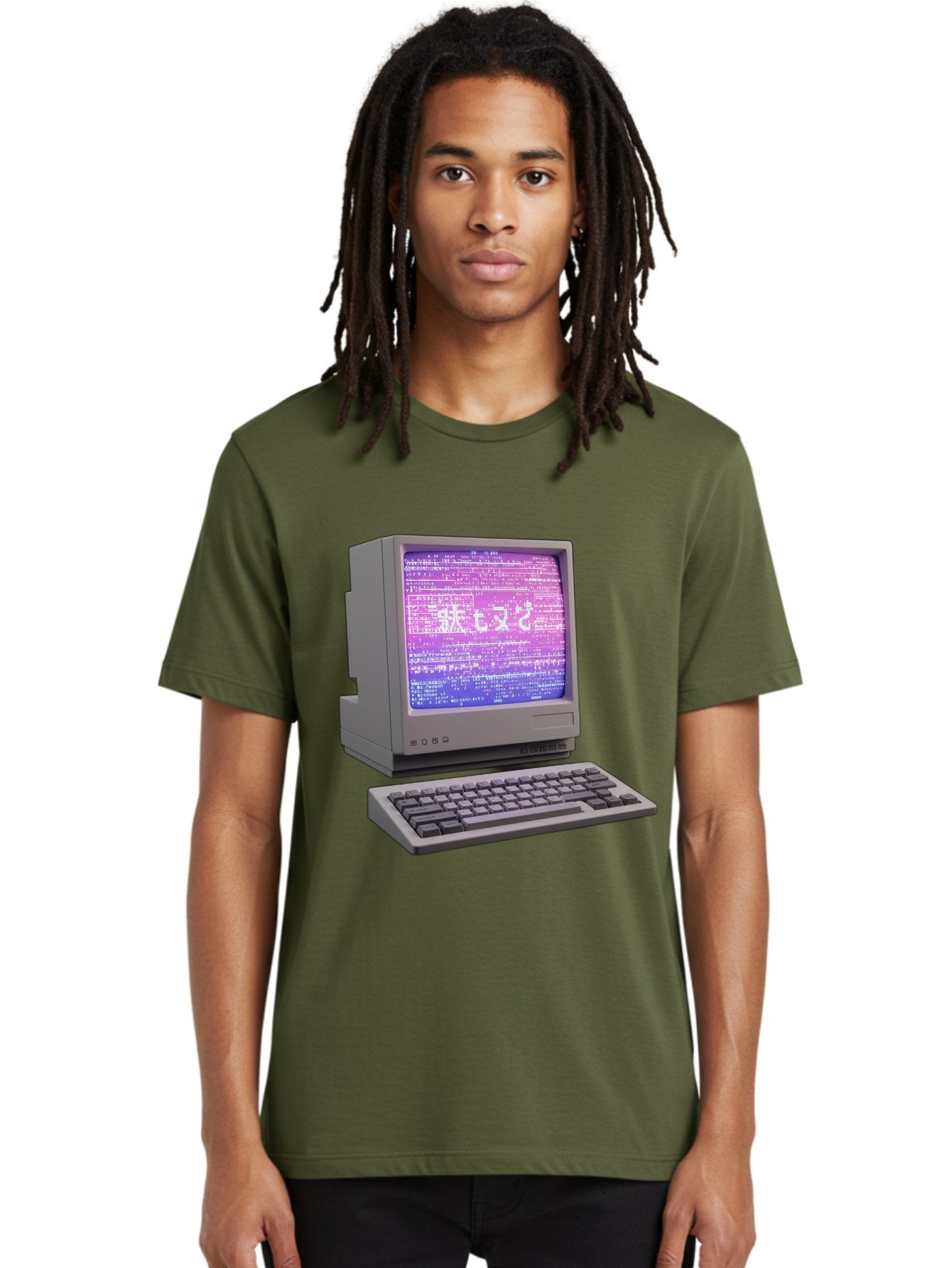 Meitu Men'S Graphic Tee, 100% Cotton, Comfortable Casual Summer Wear, Machine Washable, Vintage Computer, Old Technology, Retro Keyboard, Purple Screen, Binary Code, Old School, Obsolete Technology, Computer History, Tech Nostalgia, Pixel Art Bac183 17