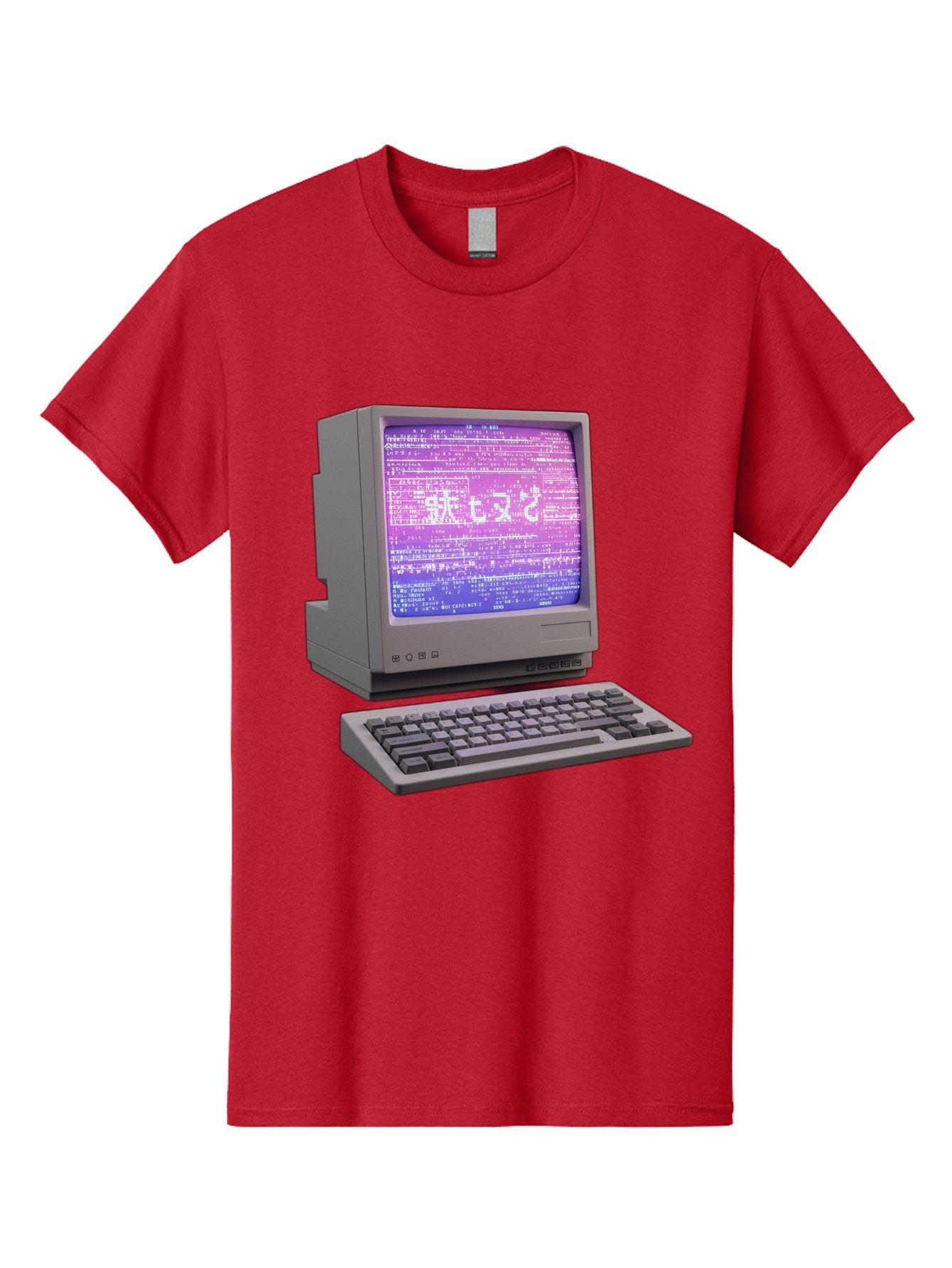 Meitu Men'S Graphic Tee, 100% Cotton, Comfortable Casual Summer Wear, Machine Washable, Vintage Computer, Old Technology, Retro Keyboard, Purple Screen, Binary Code, Old School, Obsolete Technology, Computer History, Tech Nostalgia, Pixel Art Bac183 5