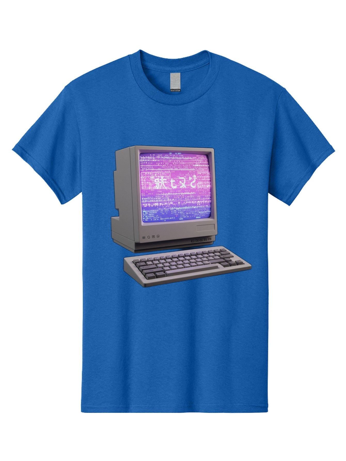 Meitu Men'S Graphic Tee, 100% Cotton, Comfortable Casual Summer Wear, Machine Washable, Vintage Computer, Old Technology, Retro Keyboard, Purple Screen, Binary Code, Old School, Obsolete Technology, Computer History, Tech Nostalgia, Pixel Art Bac183 13