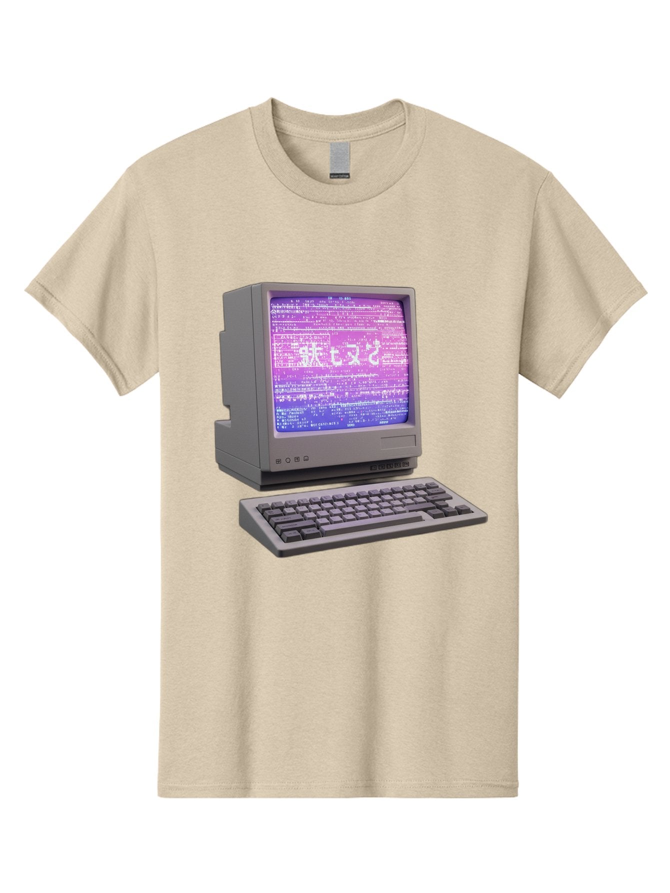 Meitu Men'S Graphic Tee, 100% Cotton, Comfortable Casual Summer Wear, Machine Washable, Vintage Computer, Old Technology, Retro Keyboard, Purple Screen, Binary Code, Old School, Obsolete Technology, Computer History, Tech Nostalgia, Pixel Art Bac183 7