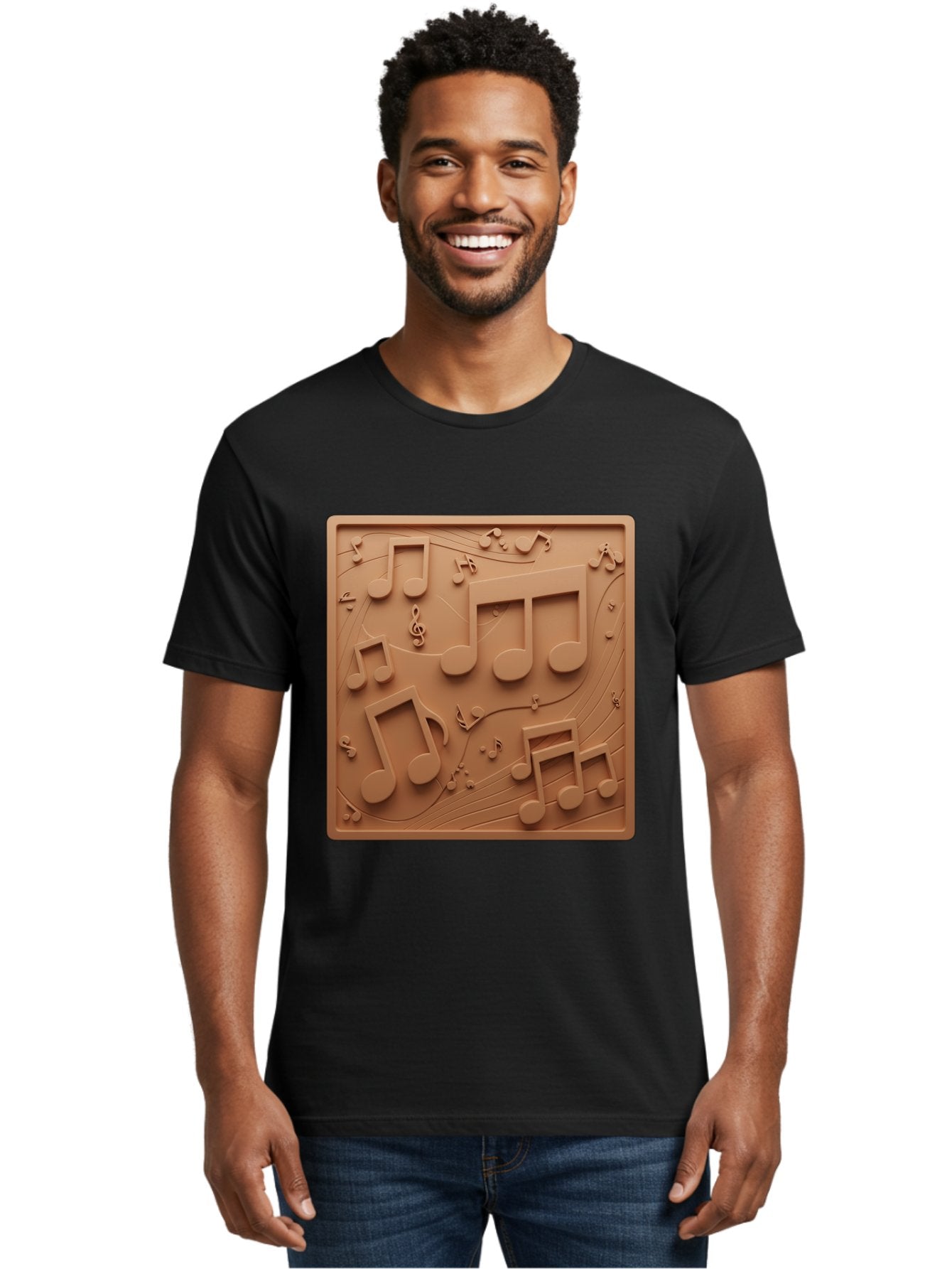 Music-Notes Men'S Graphic Tee, 100% Cotton, Comfortable Casual Summer Wear, Machine Washable, Musical Notes, Treble Clef, 3D Design, Creative Artwork, Music Theme, Melodic Elements, Artistic Expression, Harmony And Rhythm Bac191 24