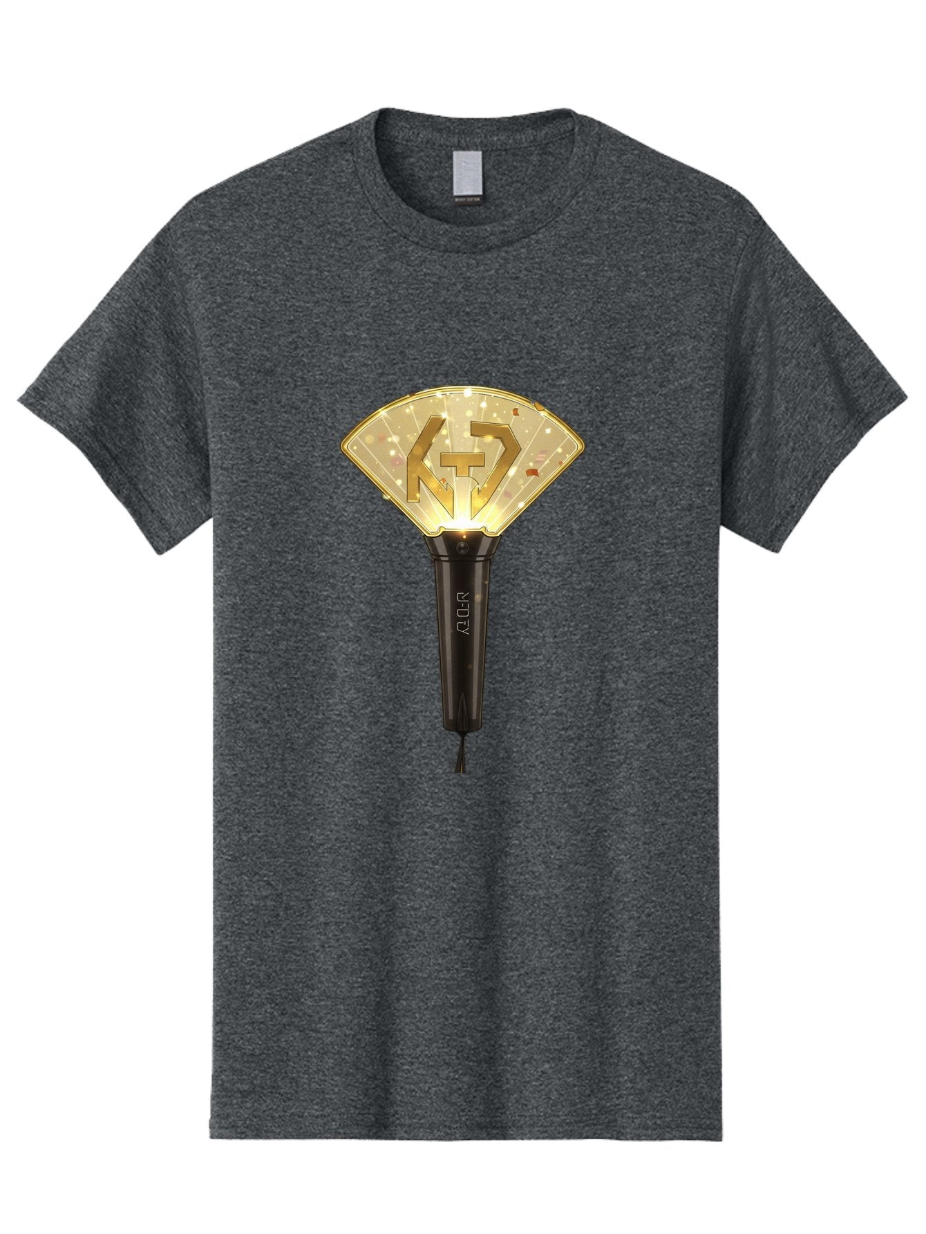 Nct-Lightstick Men'S Graphic Tee, 100% Cotton, Comfortable Casual Summer Wear, Machine Washable, K-Pop Merchandise, Nct Lightstick, Fan Light, Concert Accessory, Novelty Item, Collectible, Black Handle, Lit Top, Gold Logo, Fan Club Gear Bac194 3