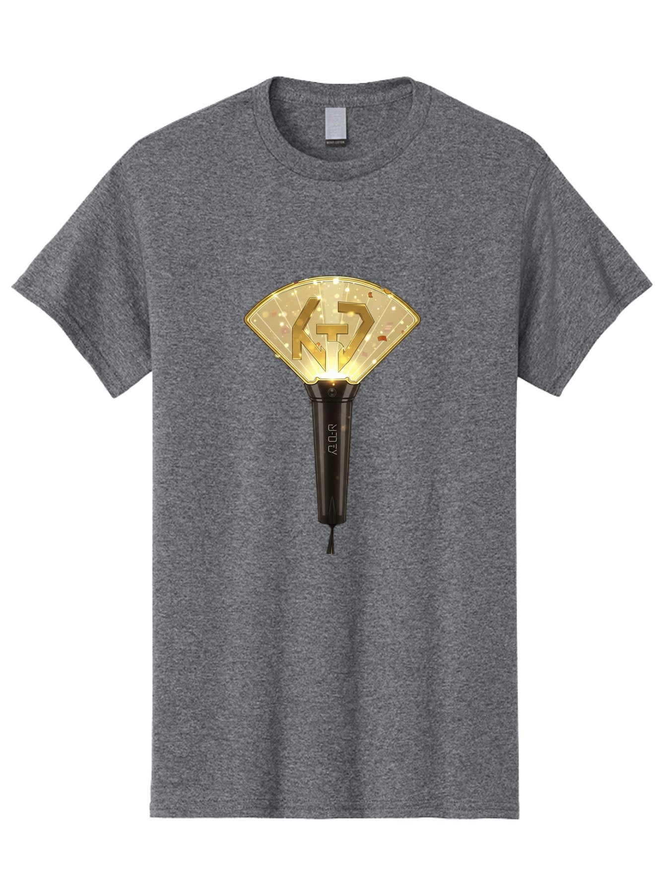 Nct-Lightstick Men'S Graphic Tee, 100% Cotton, Comfortable Casual Summer Wear, Machine Washable, K-Pop Merchandise, Nct Lightstick, Fan Light, Concert Accessory, Novelty Item, Collectible, Black Handle, Lit Top, Gold Logo, Fan Club Gear Bac194 8